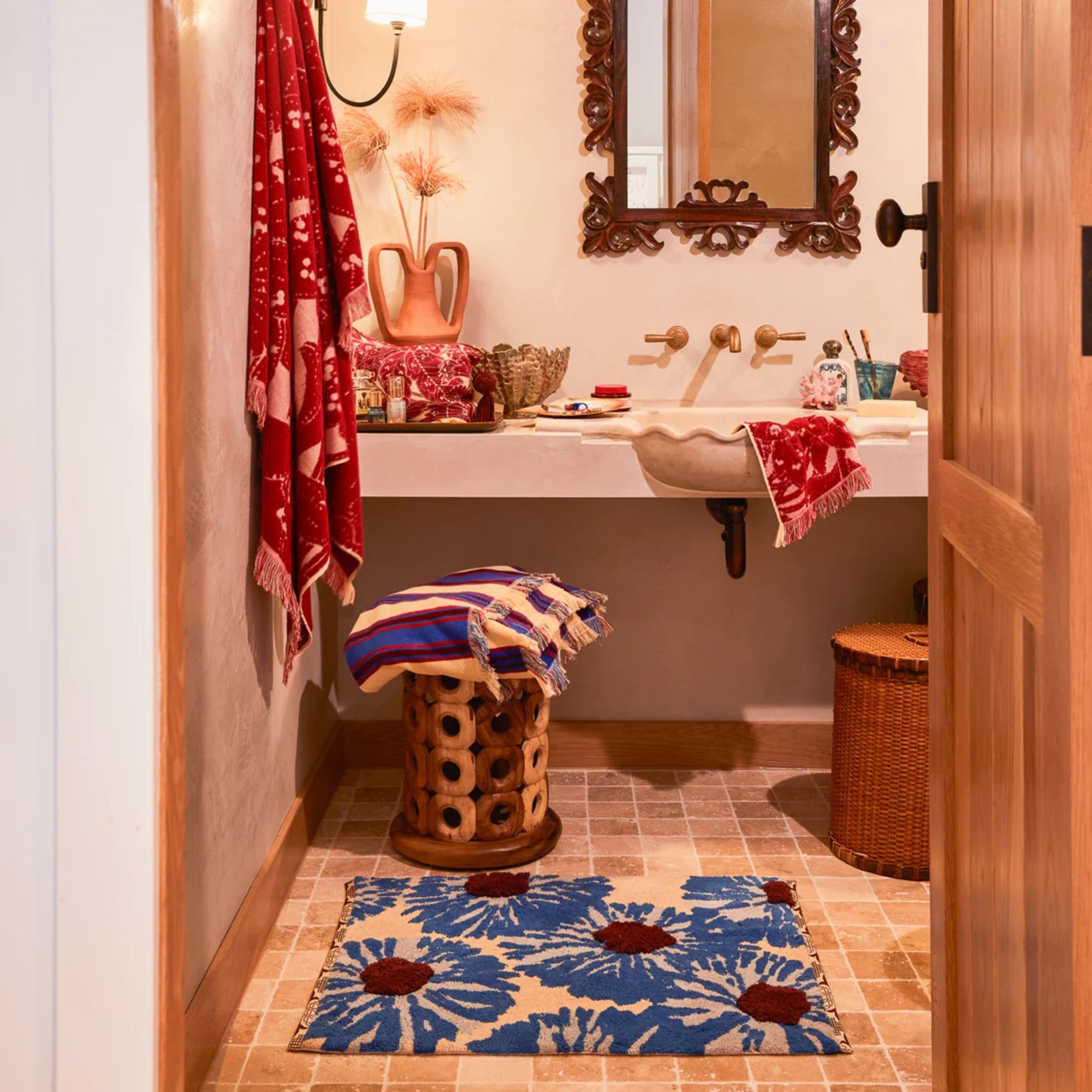 Isabella Bath Mat Azure