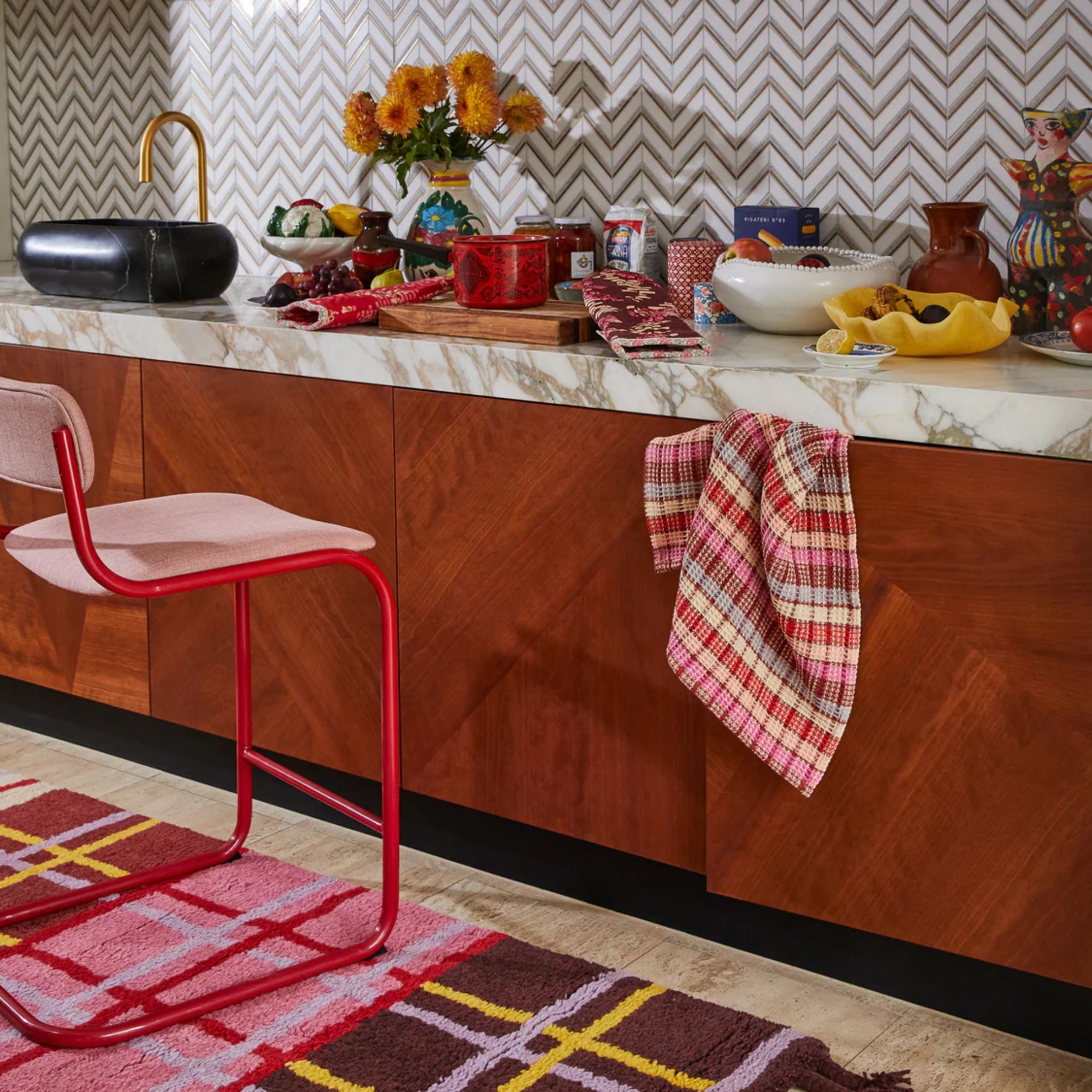 Stela Check Tea Towel