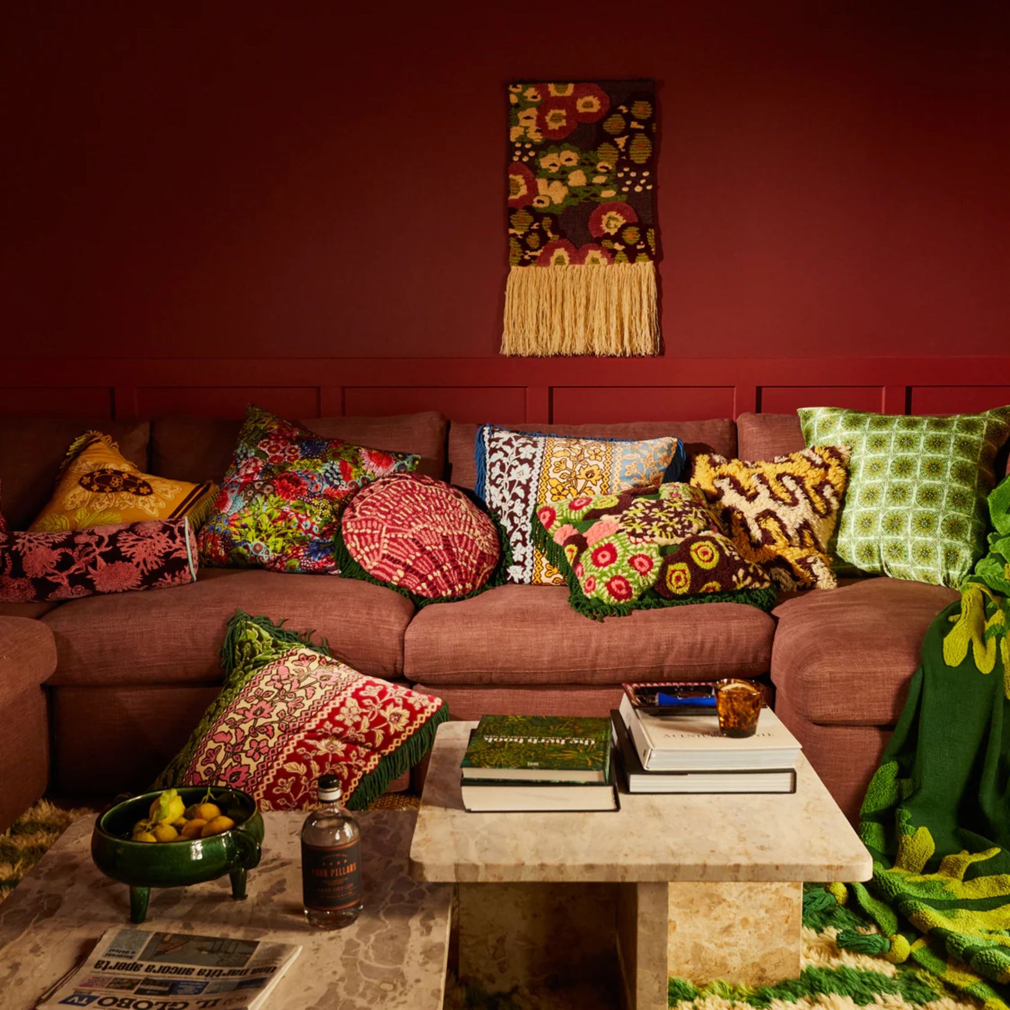 Thea Velvet Cushion Kelp