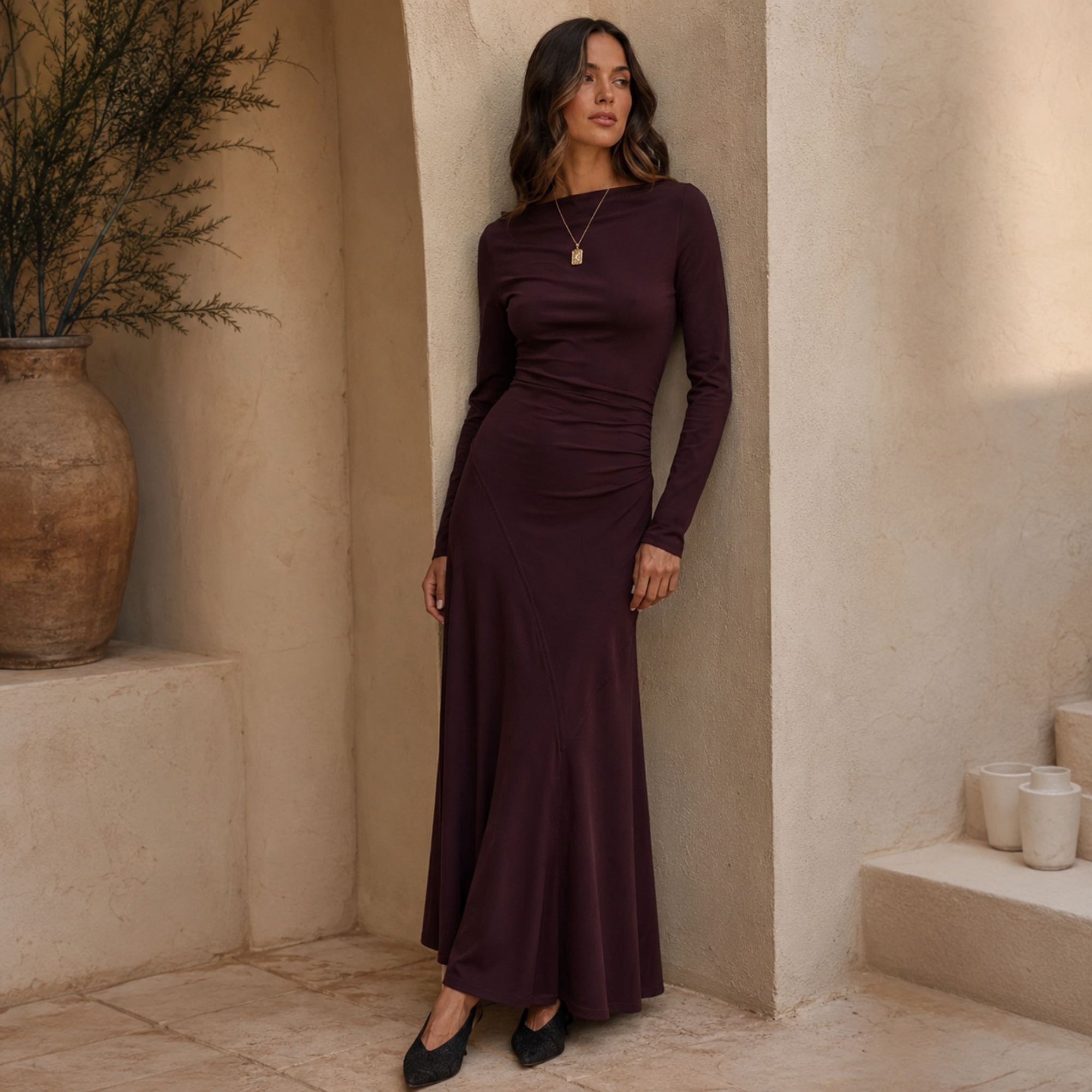 Jade Seamed Jersey Dress