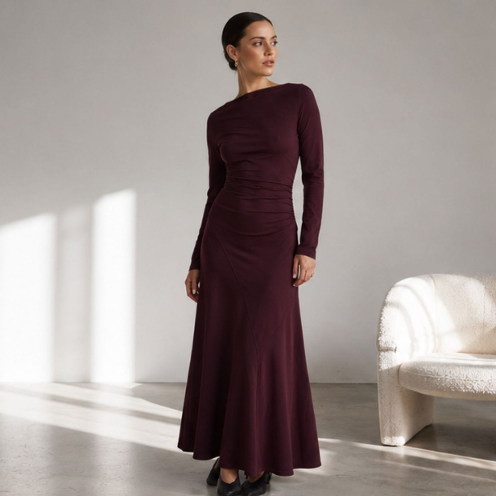 Jade Seamed Jersey Dress