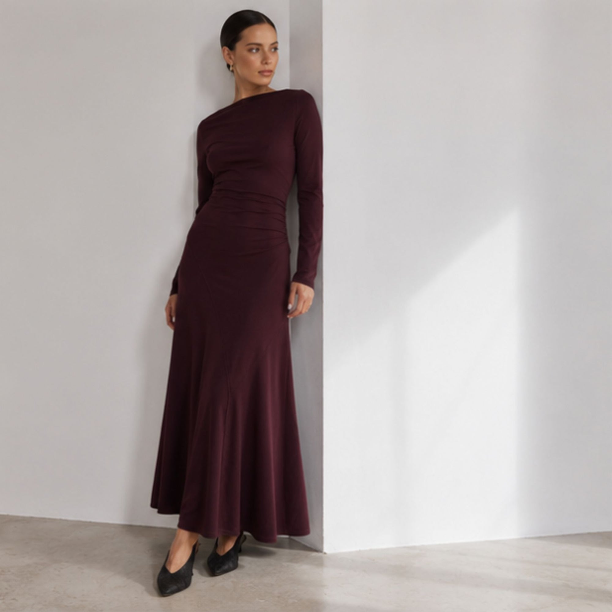 Jade Seamed Jersey Dress