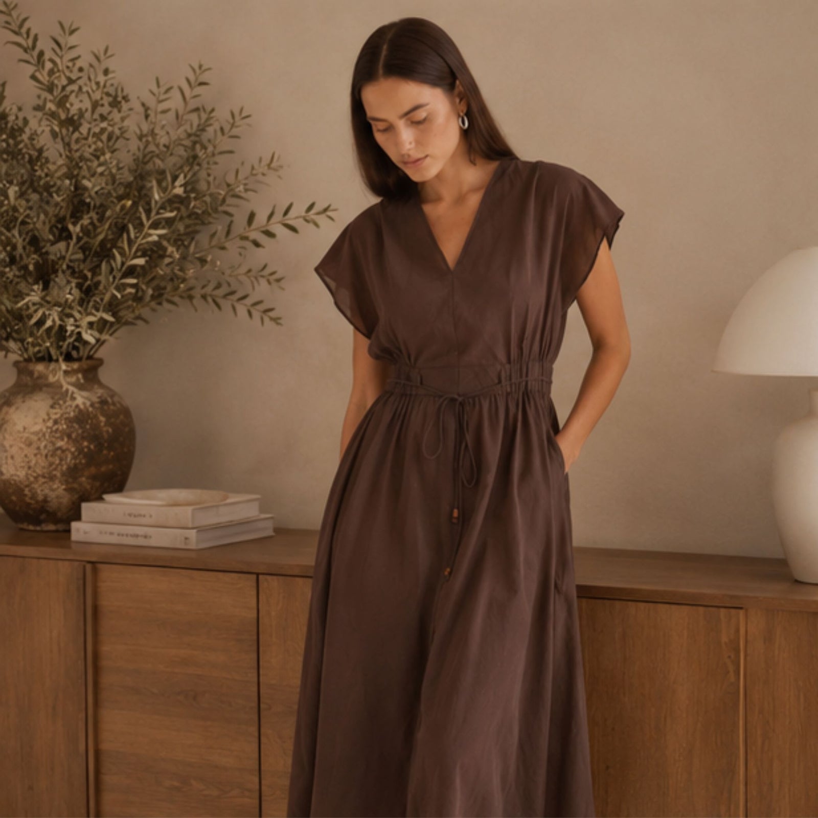 Nazalia Tie Waist Dress