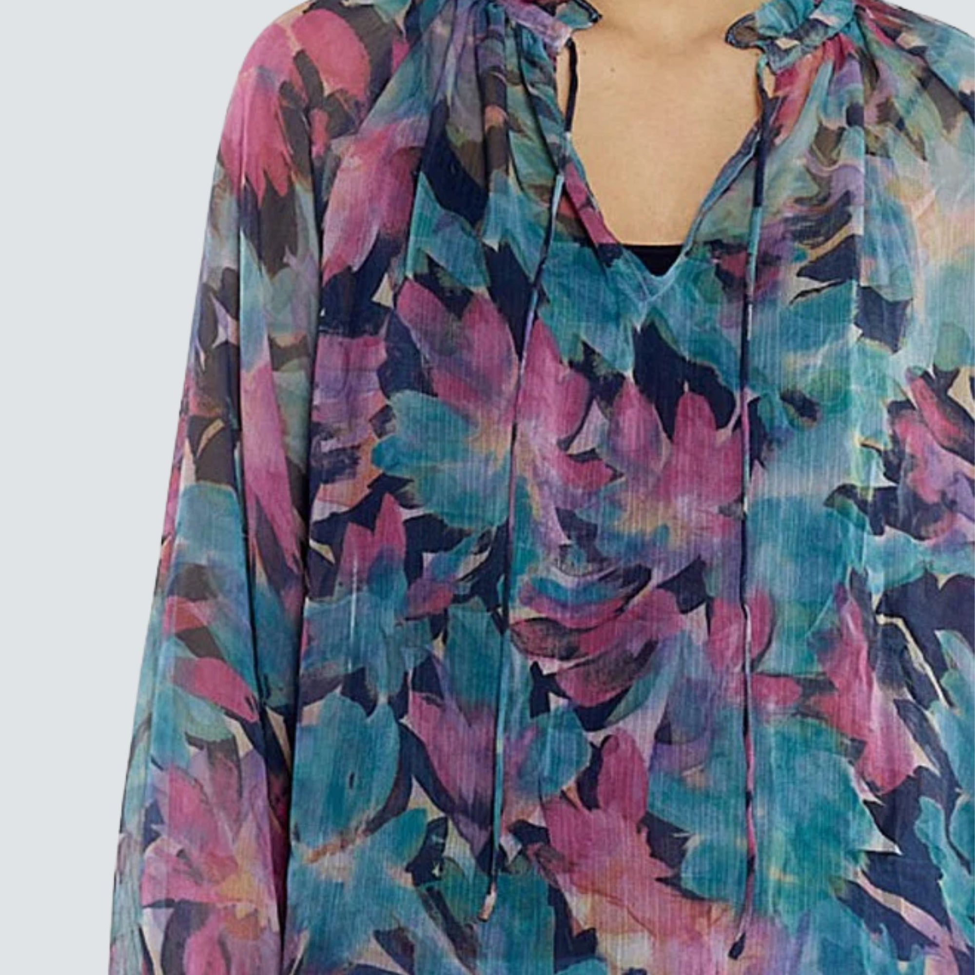 Willow Tie Front Blouse Native Orchid