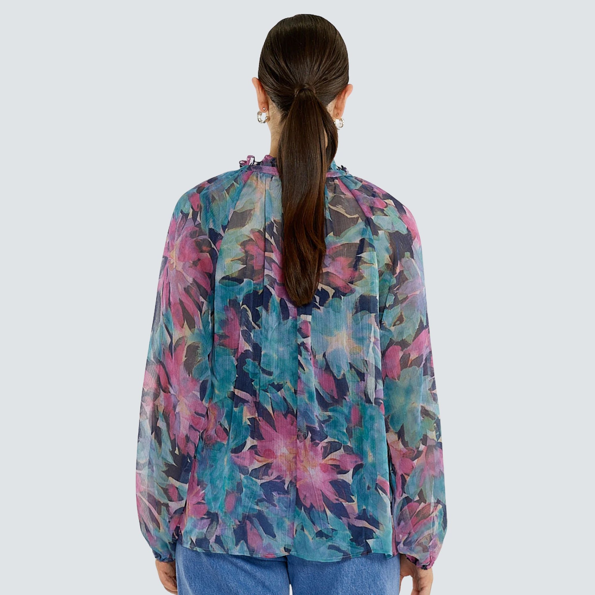 Willow Tie Front Blouse Native Orchid