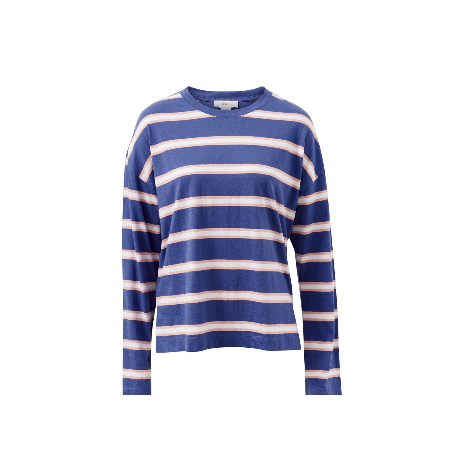 Scout Slouchy Long Sleeve Tee Navy/Pink Clay