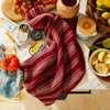 Selene Stripe Tea Towel Crimson