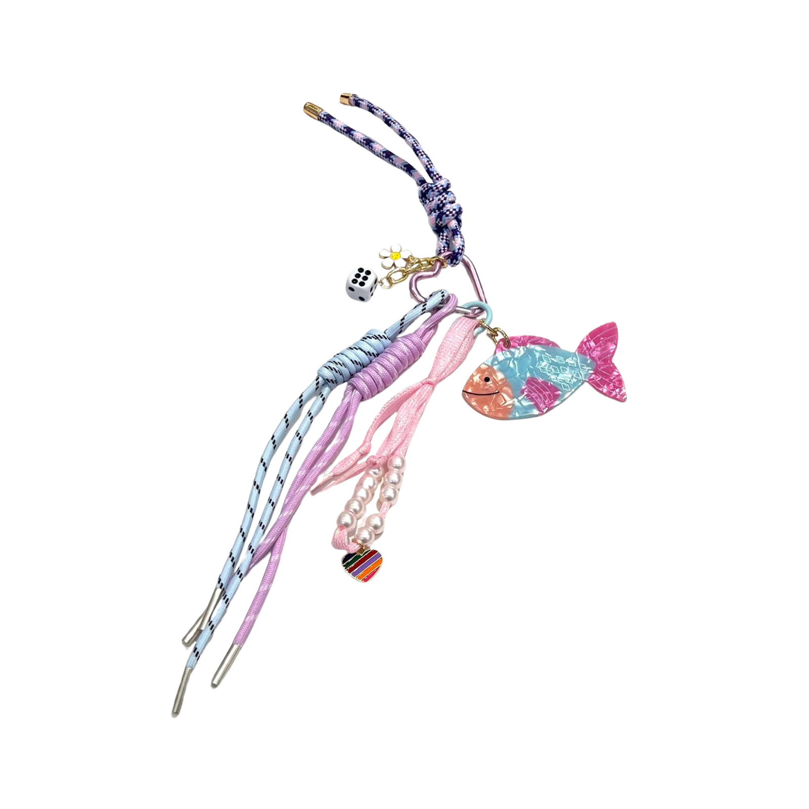 Blue Pink Fish Keychain