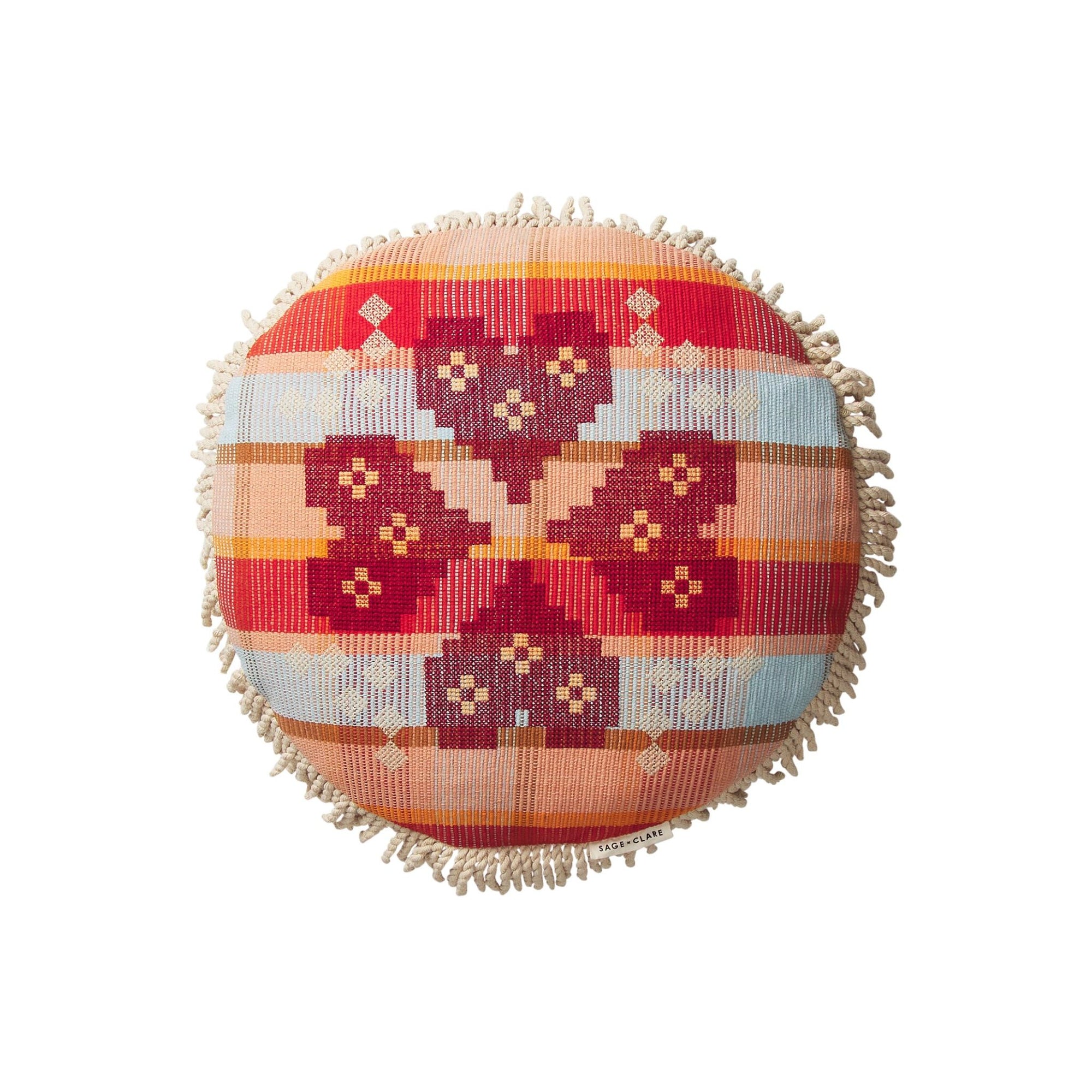 Shiloh Cross-Stitched Embroidered Cushion