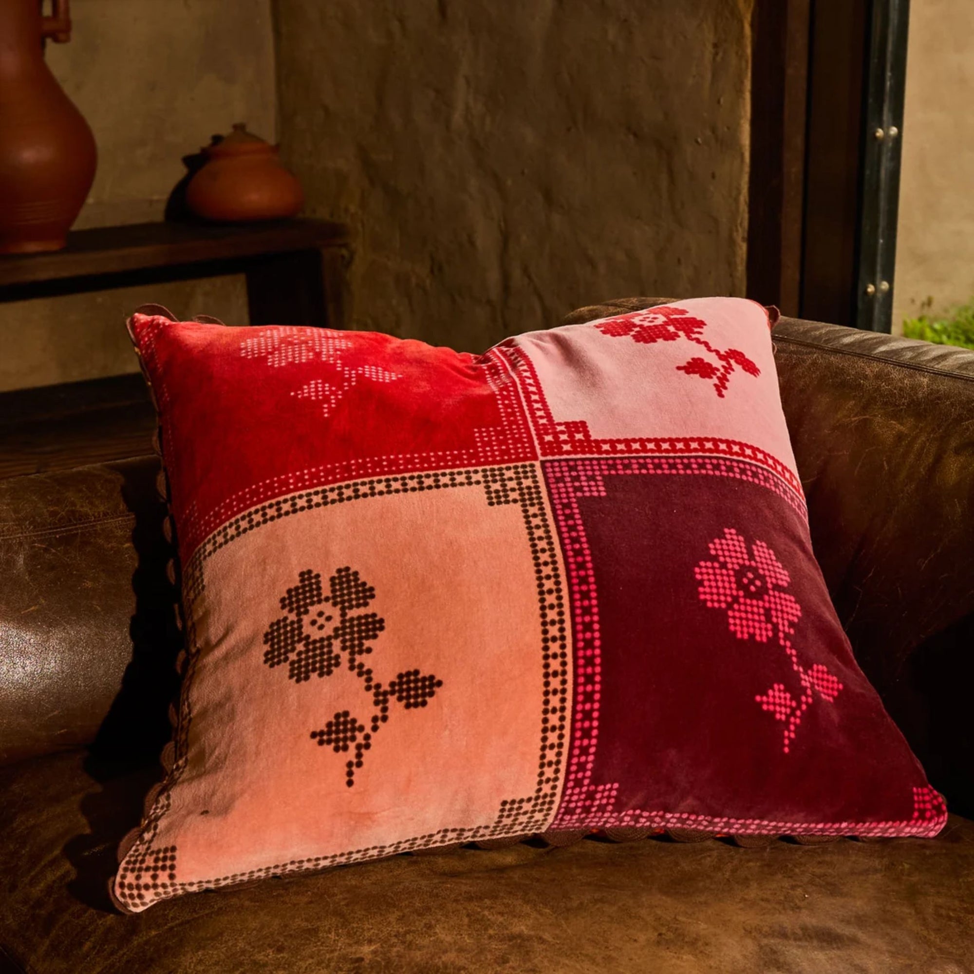 Bonny Reversible Velvet Cushion Sienna