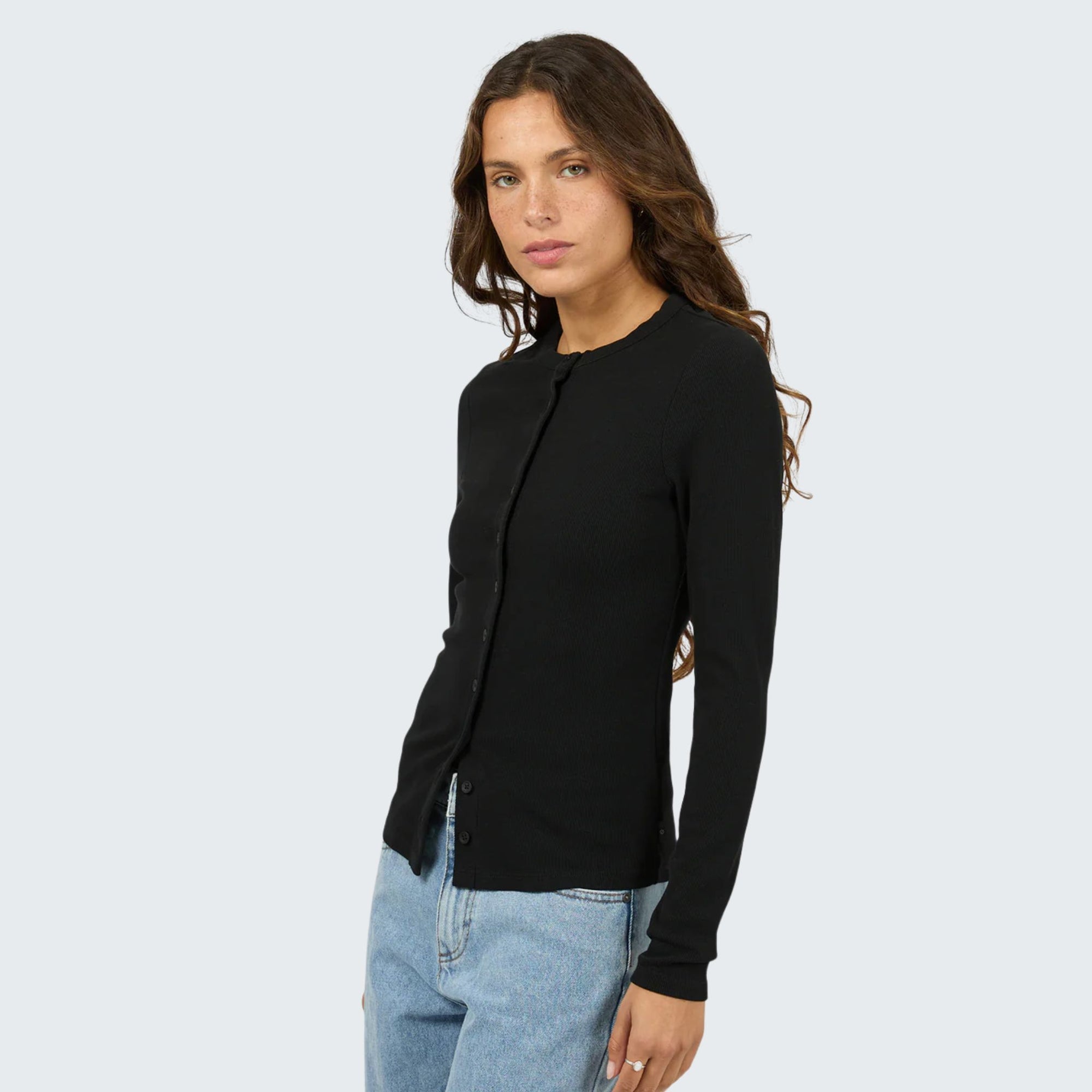 Button Up Long Sleeve Tee
