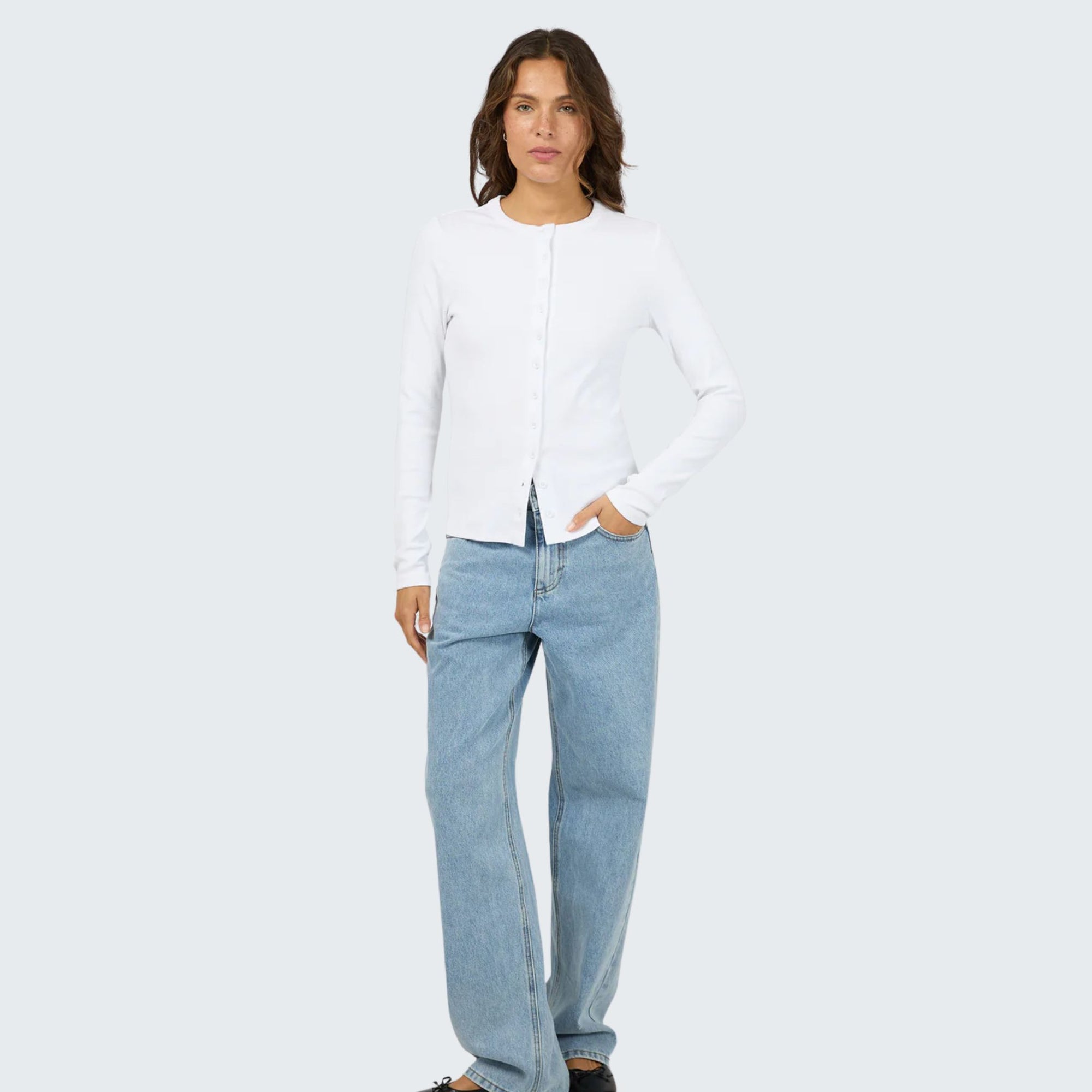 Button Up Long Sleeve Tee