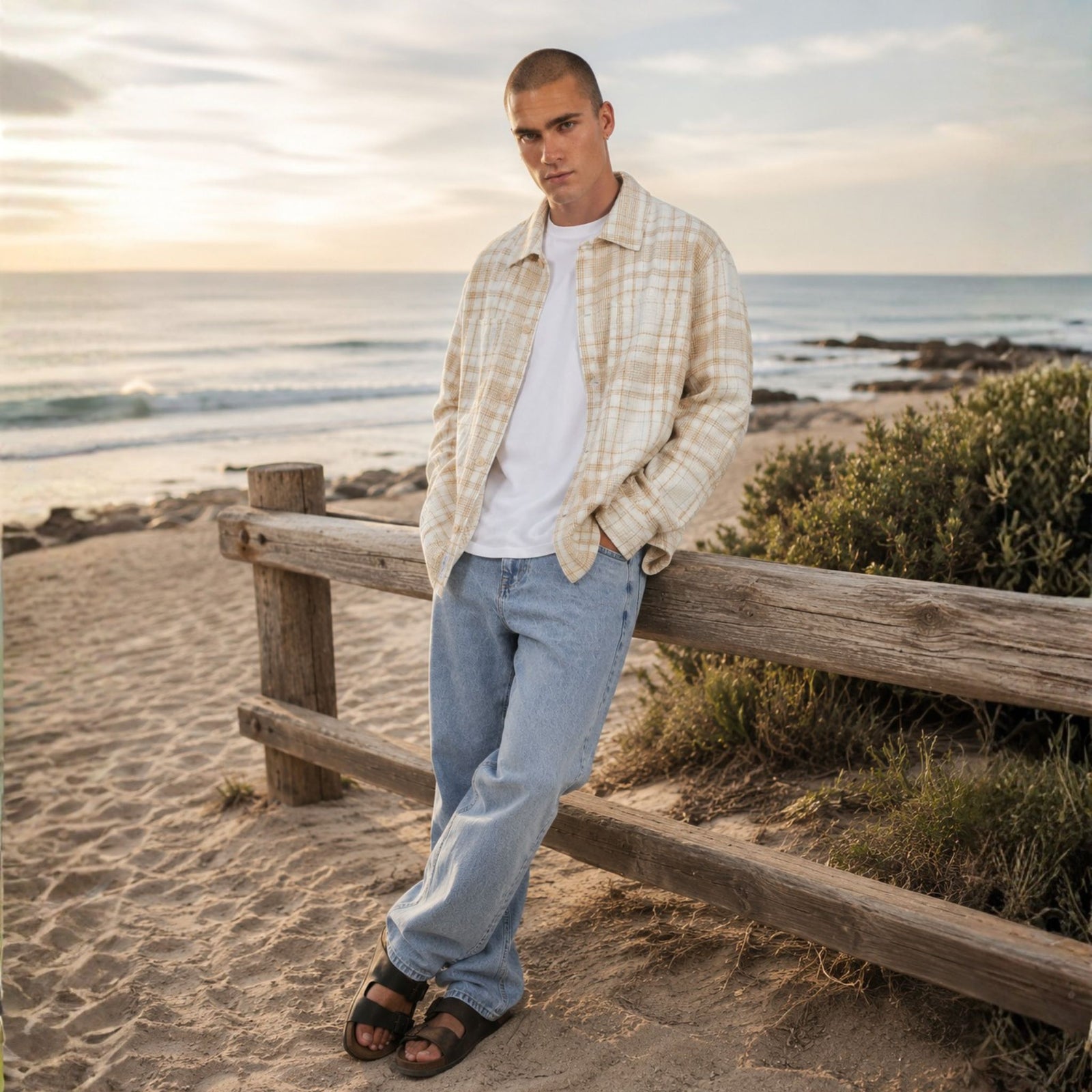 Check Seersucker Overshirt