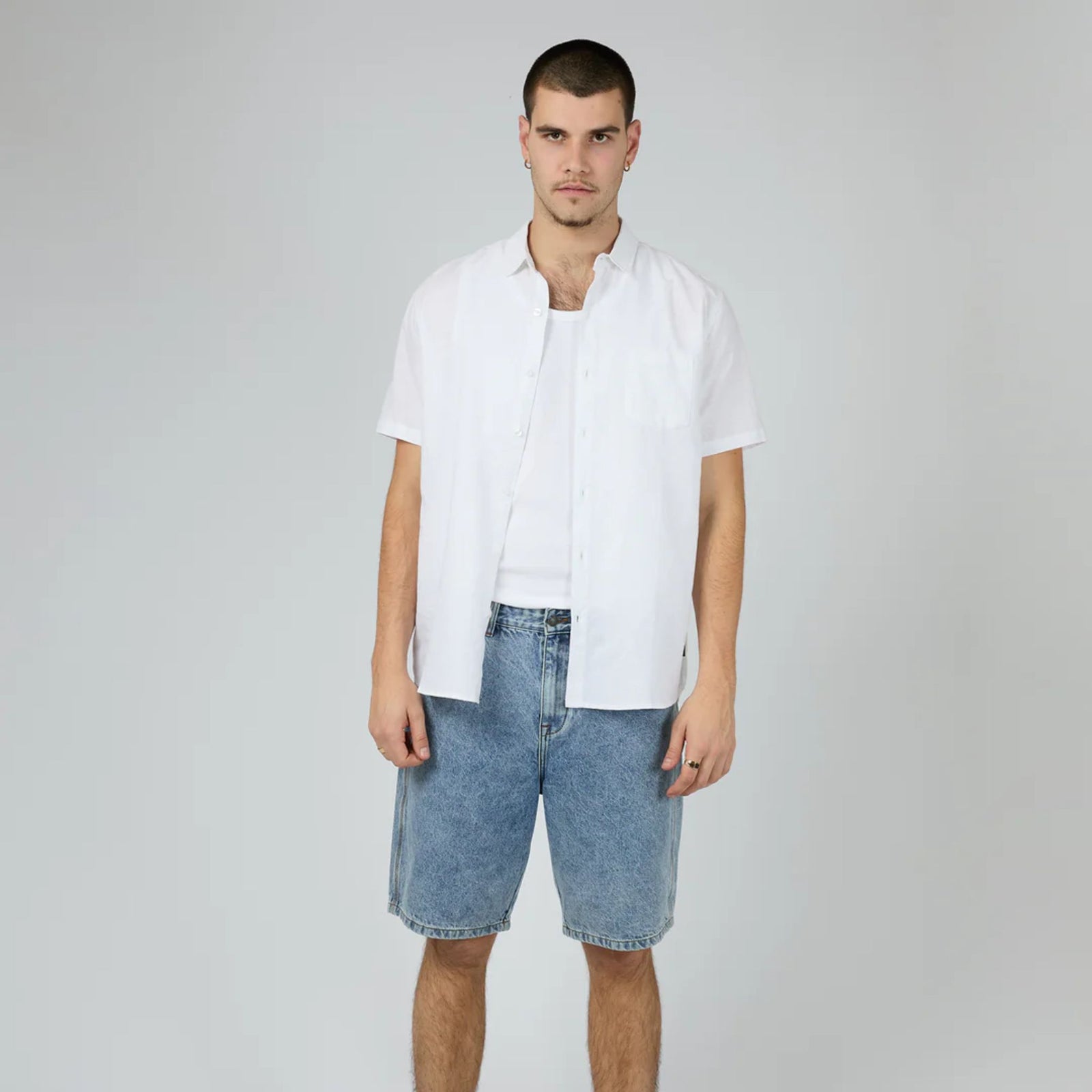 Linen SS Shirt White
