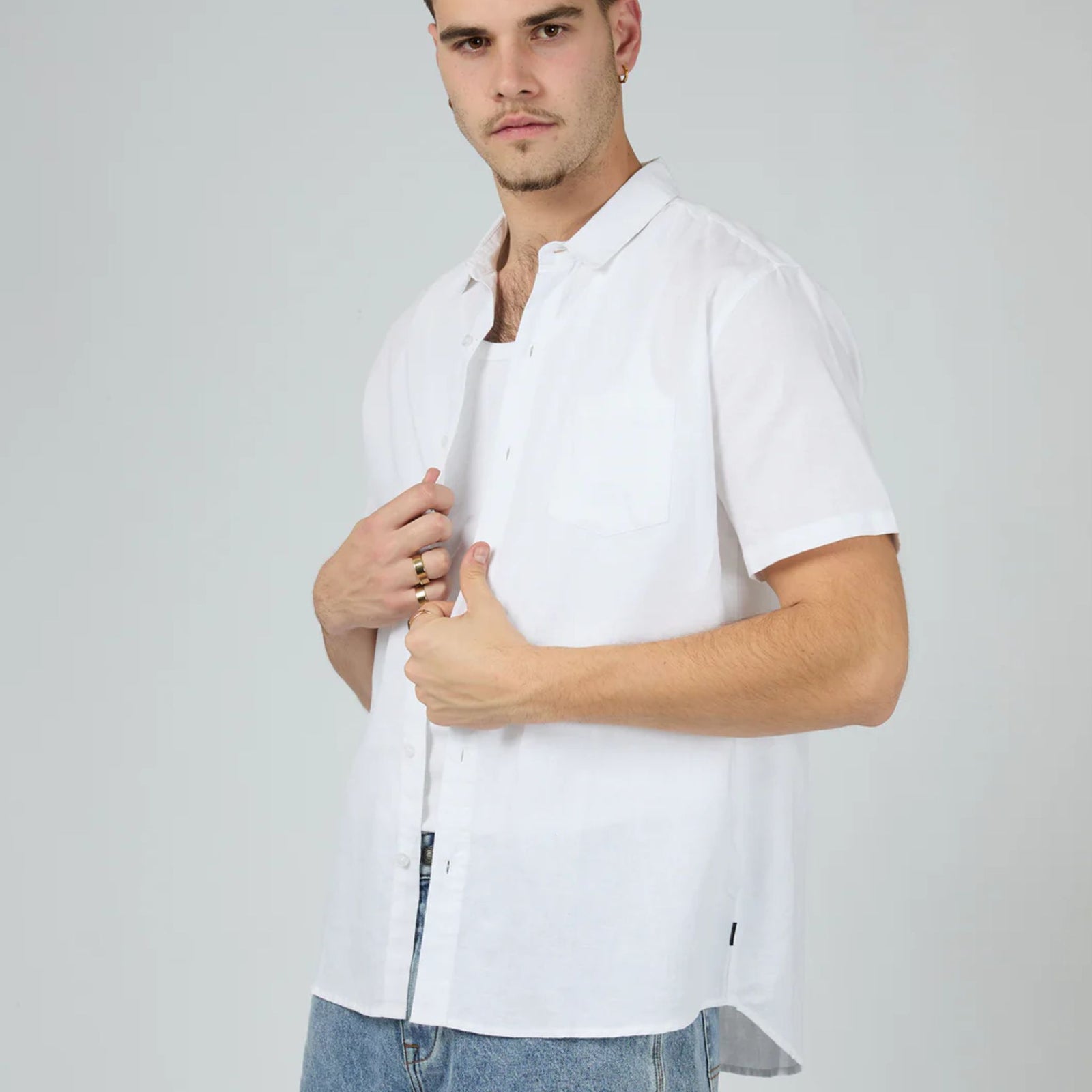Linen SS Shirt White
