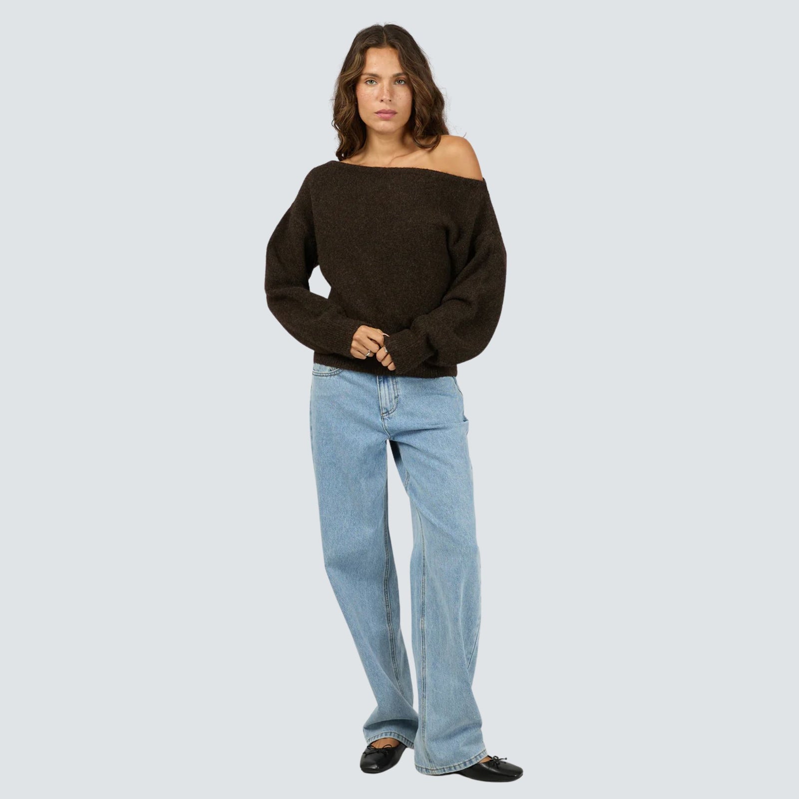 Off Shoulder Knit Jumper