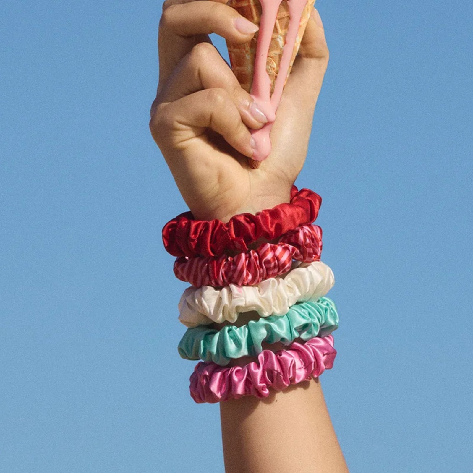 Silk Midi Scrunchies 5 Piece Set Gelati
