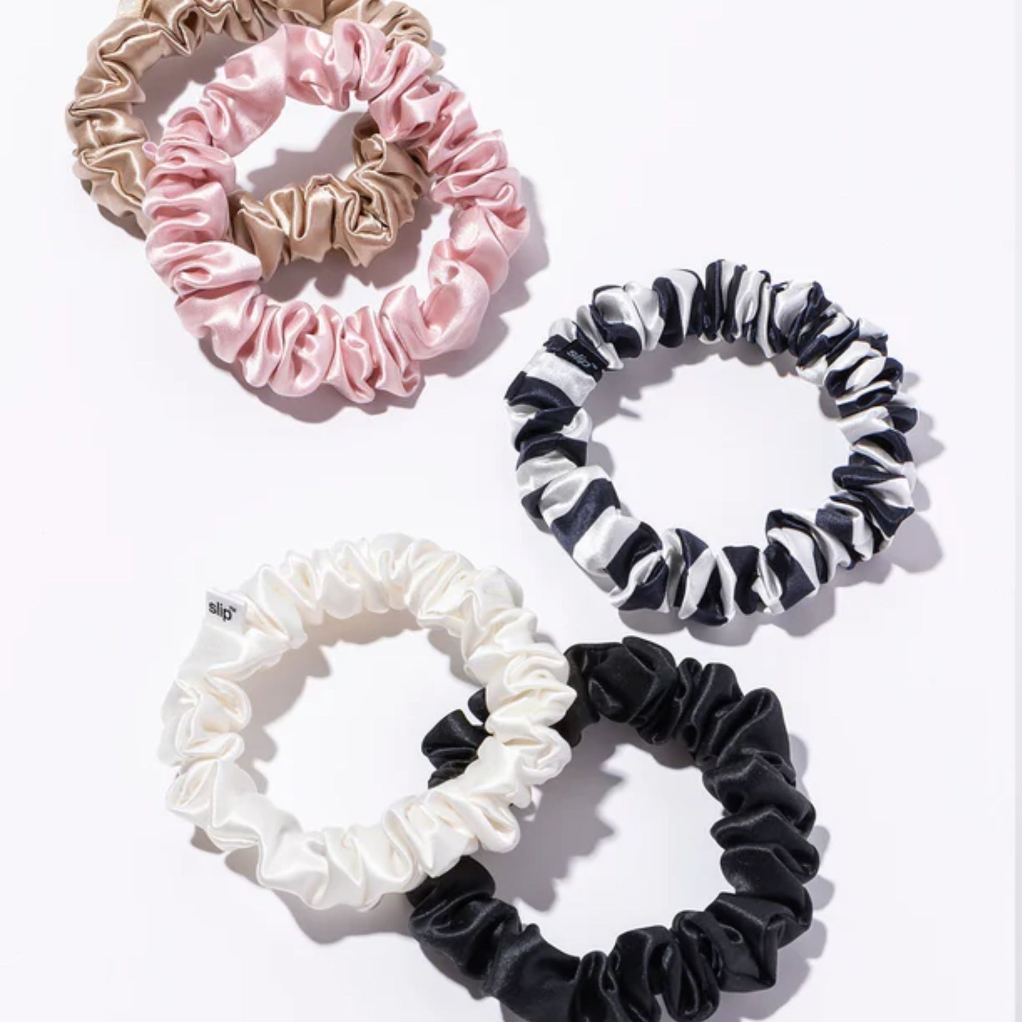 Silk Midi Scrunchies 5 Piece Set Multi