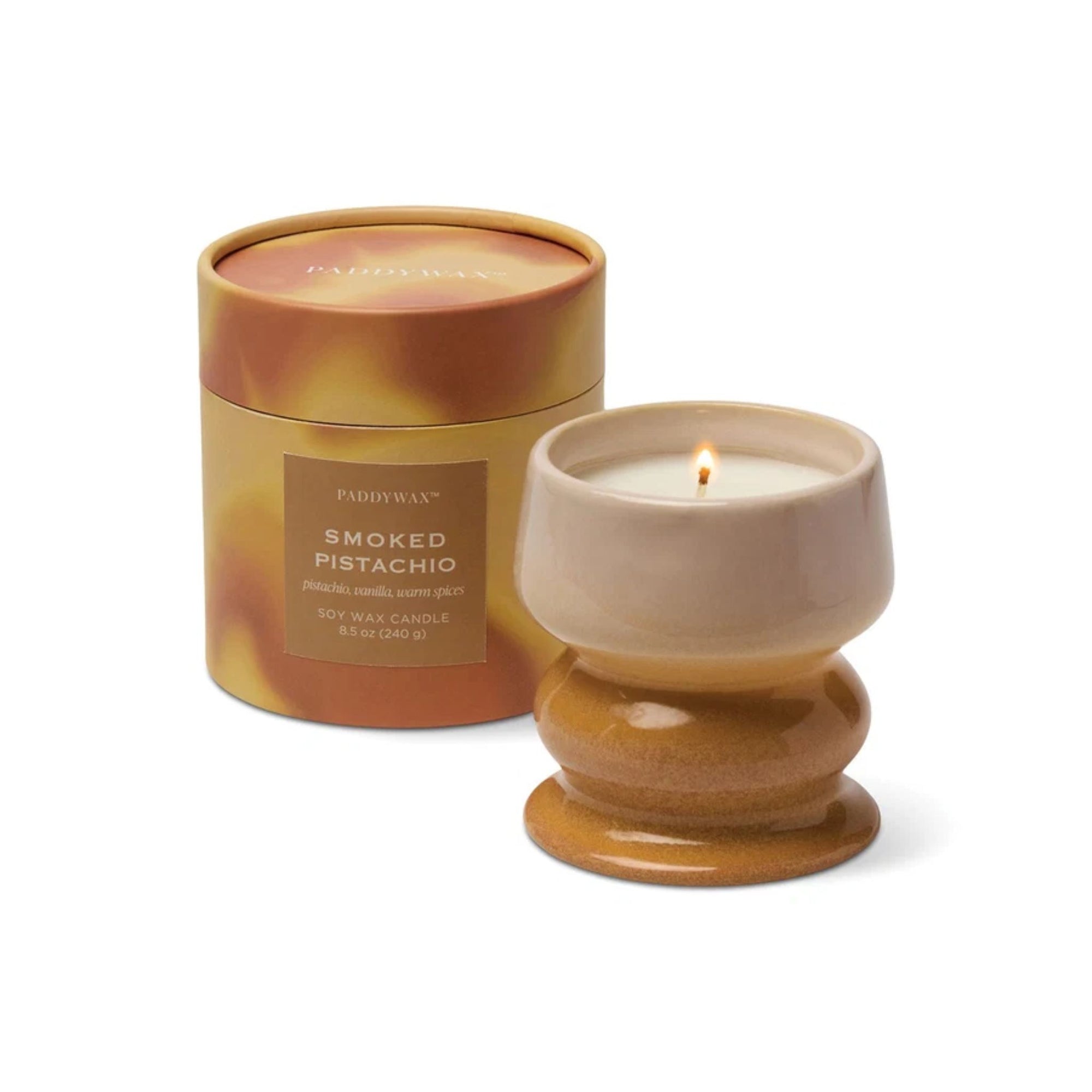 Melt Ombre Reactive Dyed Ceramic Candle - Smoked Pistachio