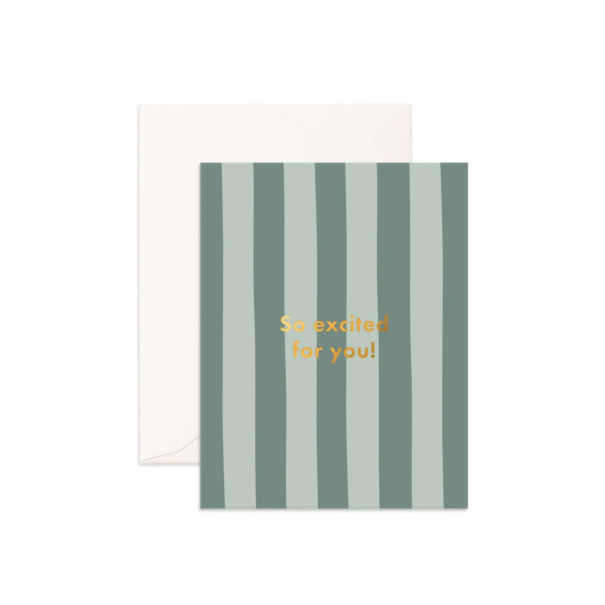 So Excited Sage Stripe Greeting Card