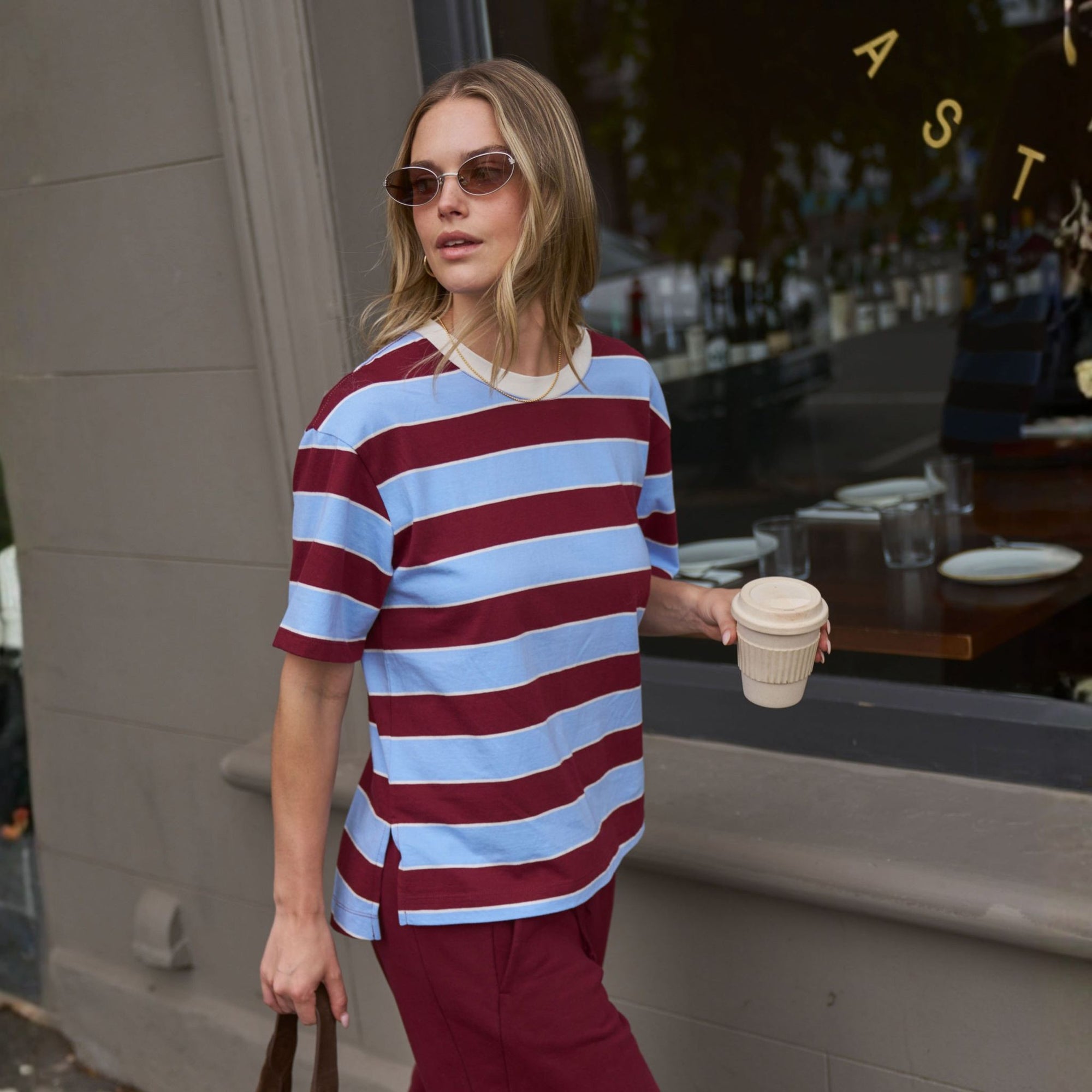 Stevie Slouchy Stripe Tee