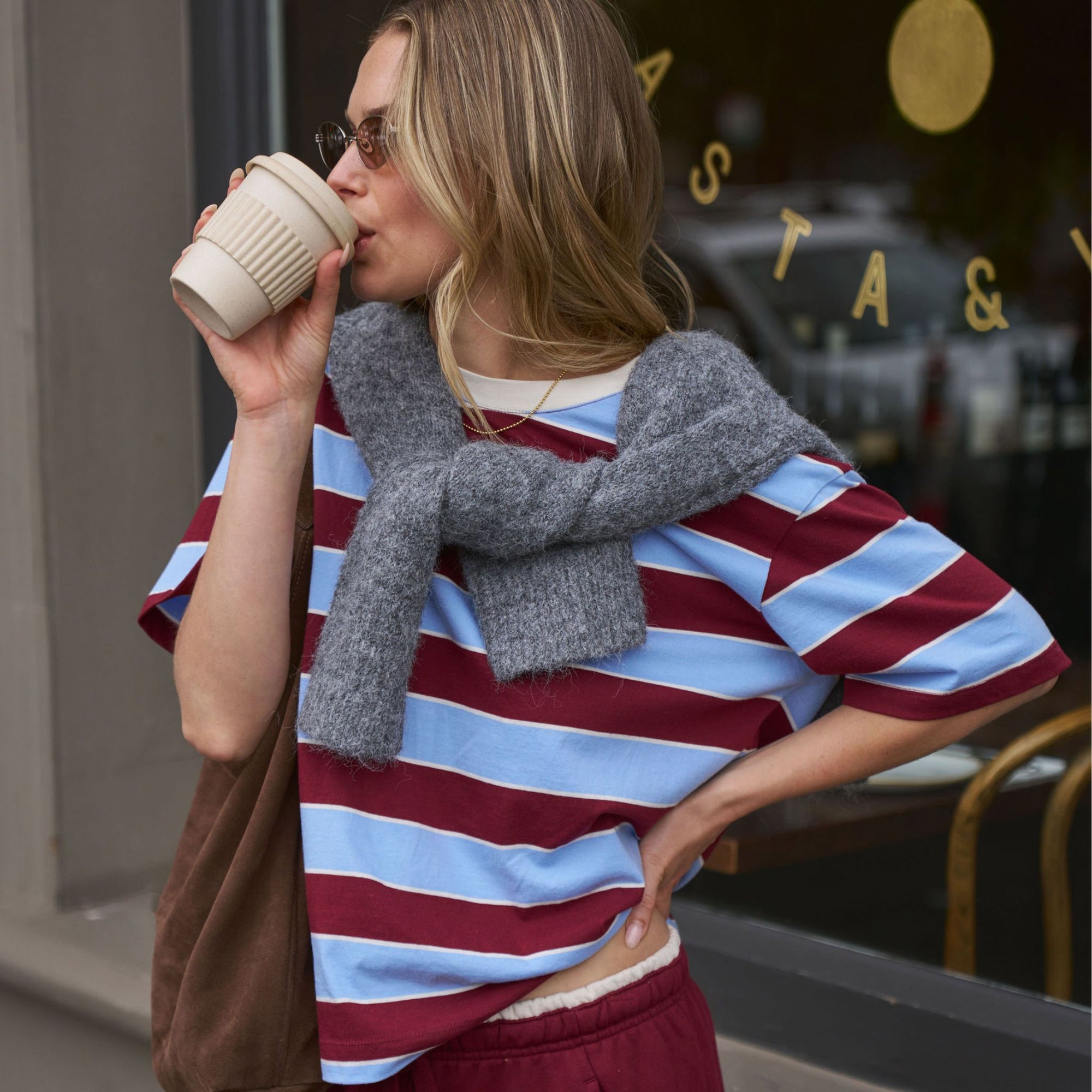 Stevie Slouchy Stripe Tee