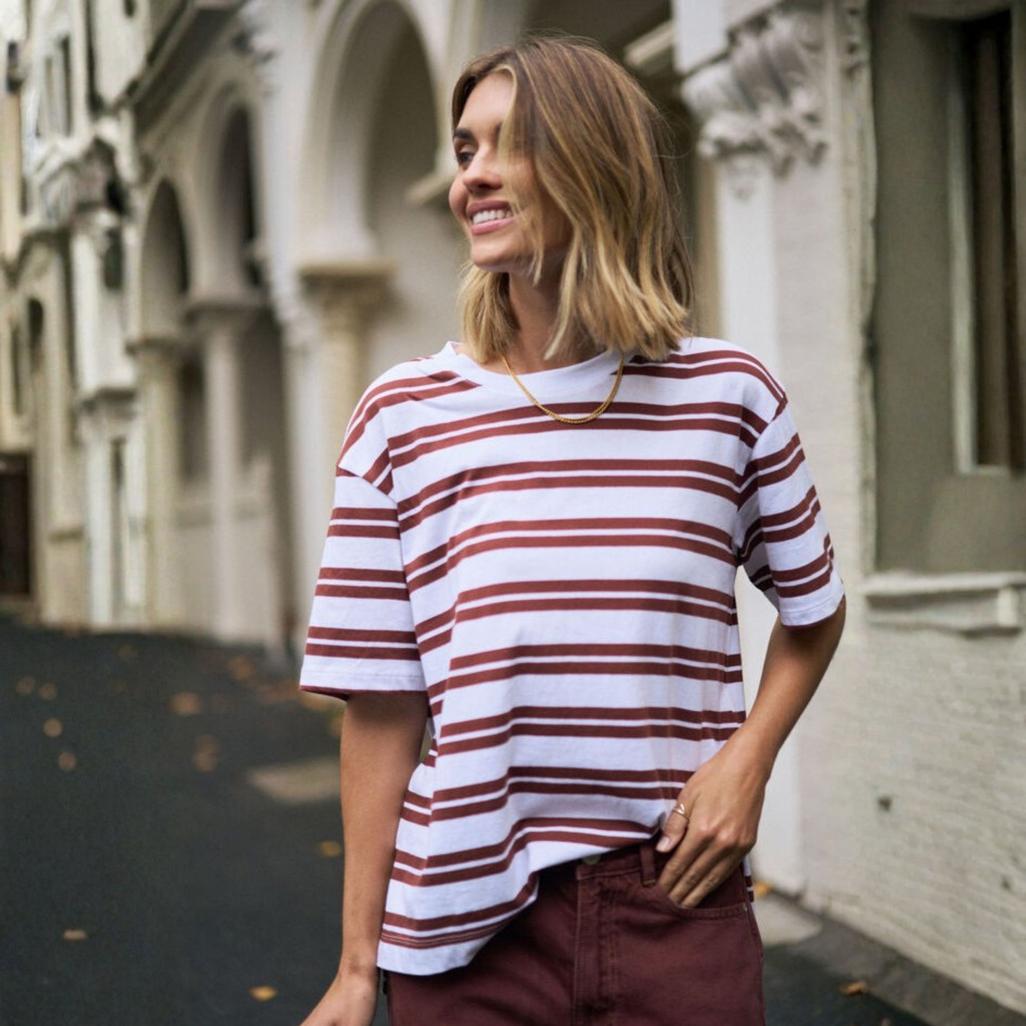 Stevie Slouchy Stripe Tee
