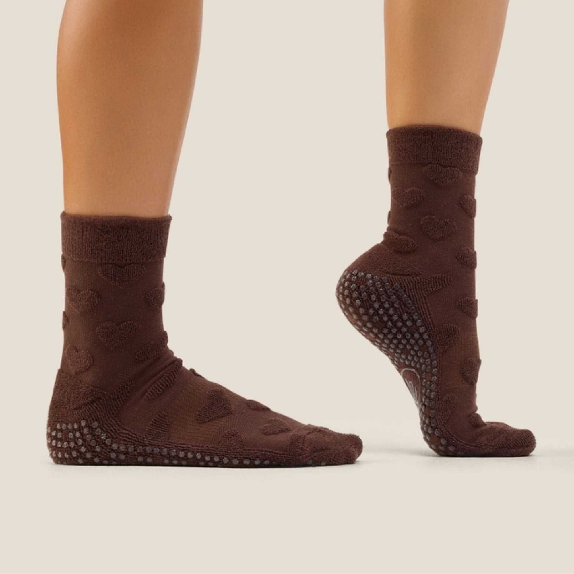 Crew Grip Socks Heart Espresso