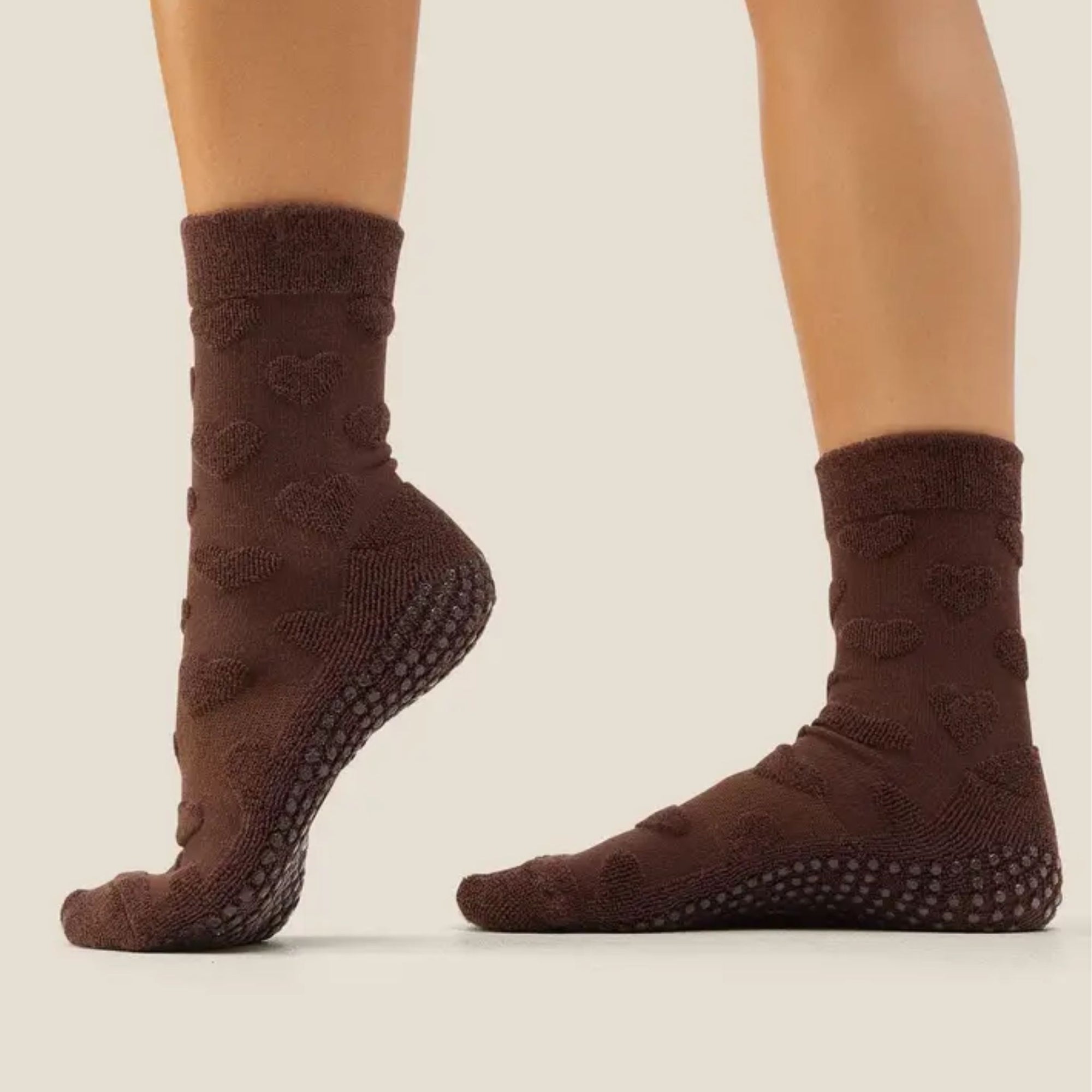 Crew Grip Socks Heart Espresso
