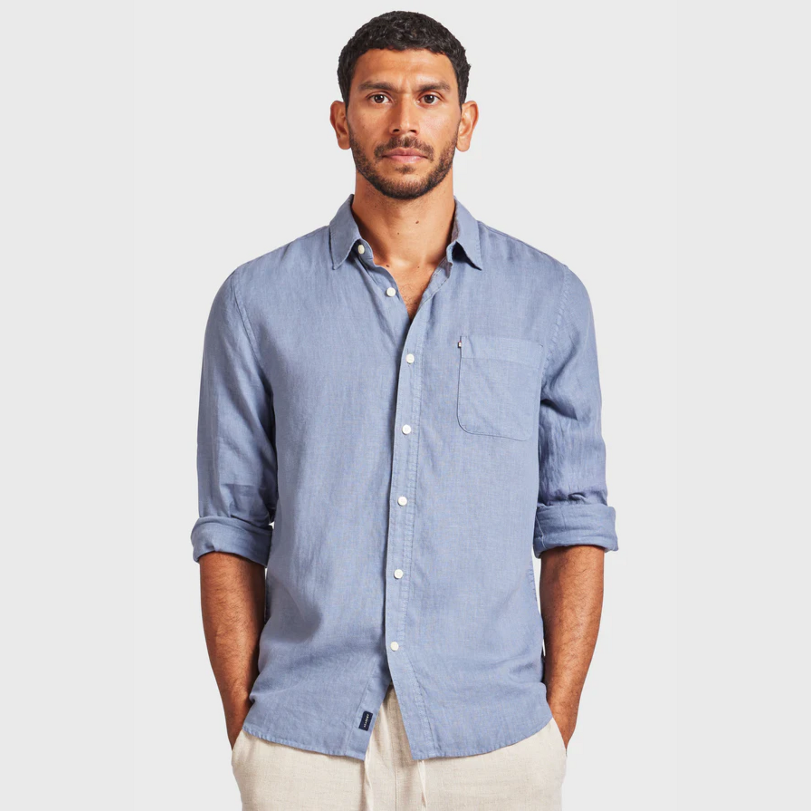 Men's Hampton Long Sleeve Linen Shirt - Oxley and Moss