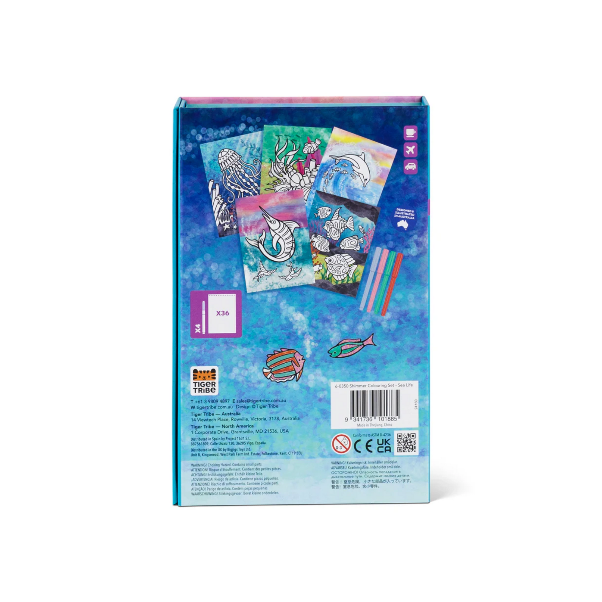 Shimmer Colouring Set Sea Life