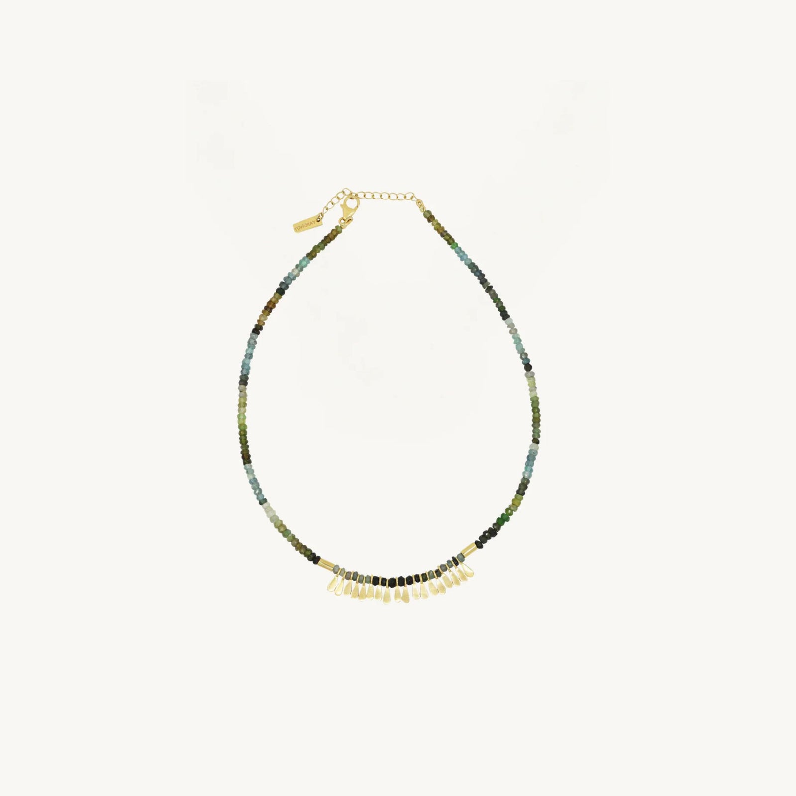 Flora Tourmaline Gold Tassel Necklace