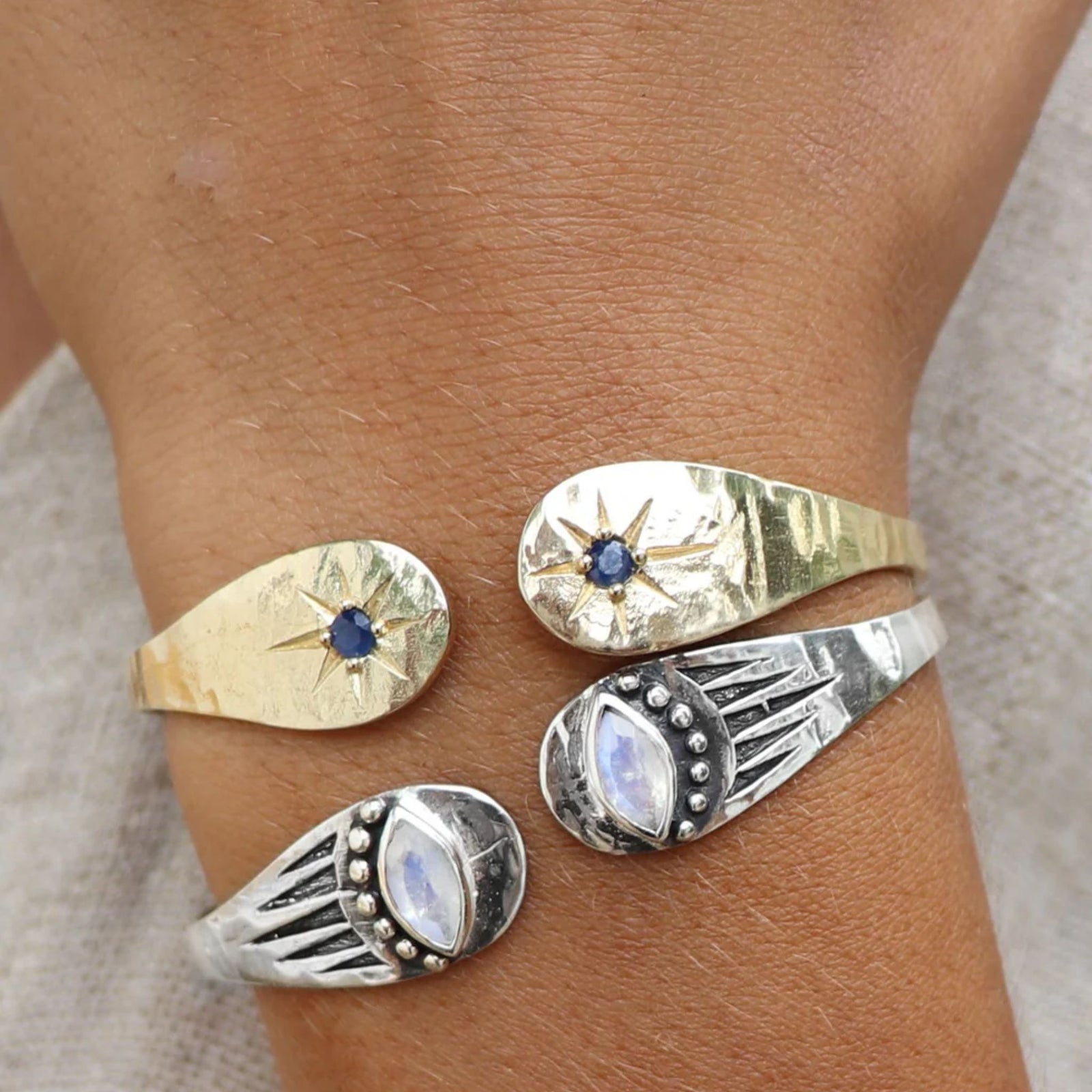 Sapphire Star Gold Cuff