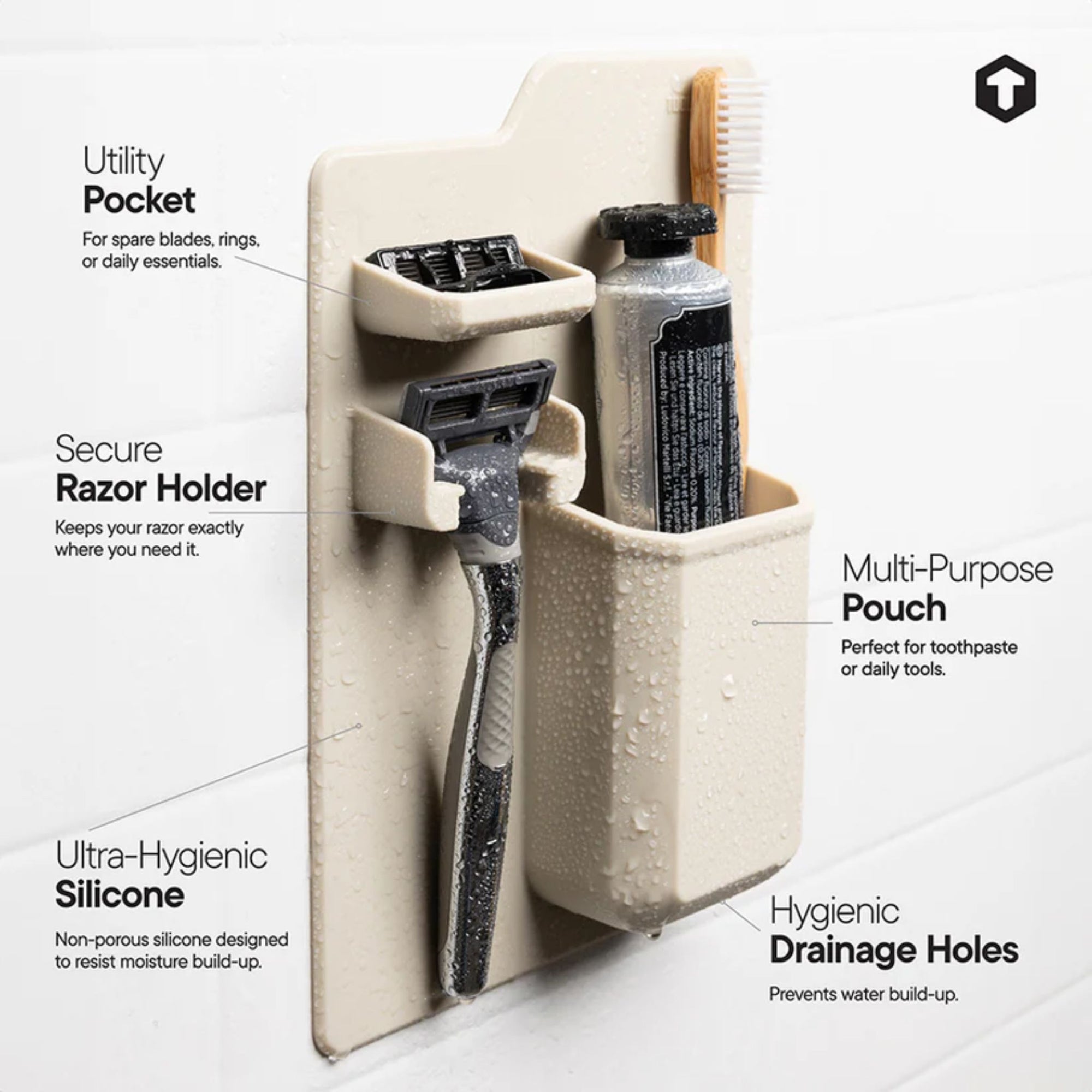 The Harvey Toothbrush and Razor Holder Sand