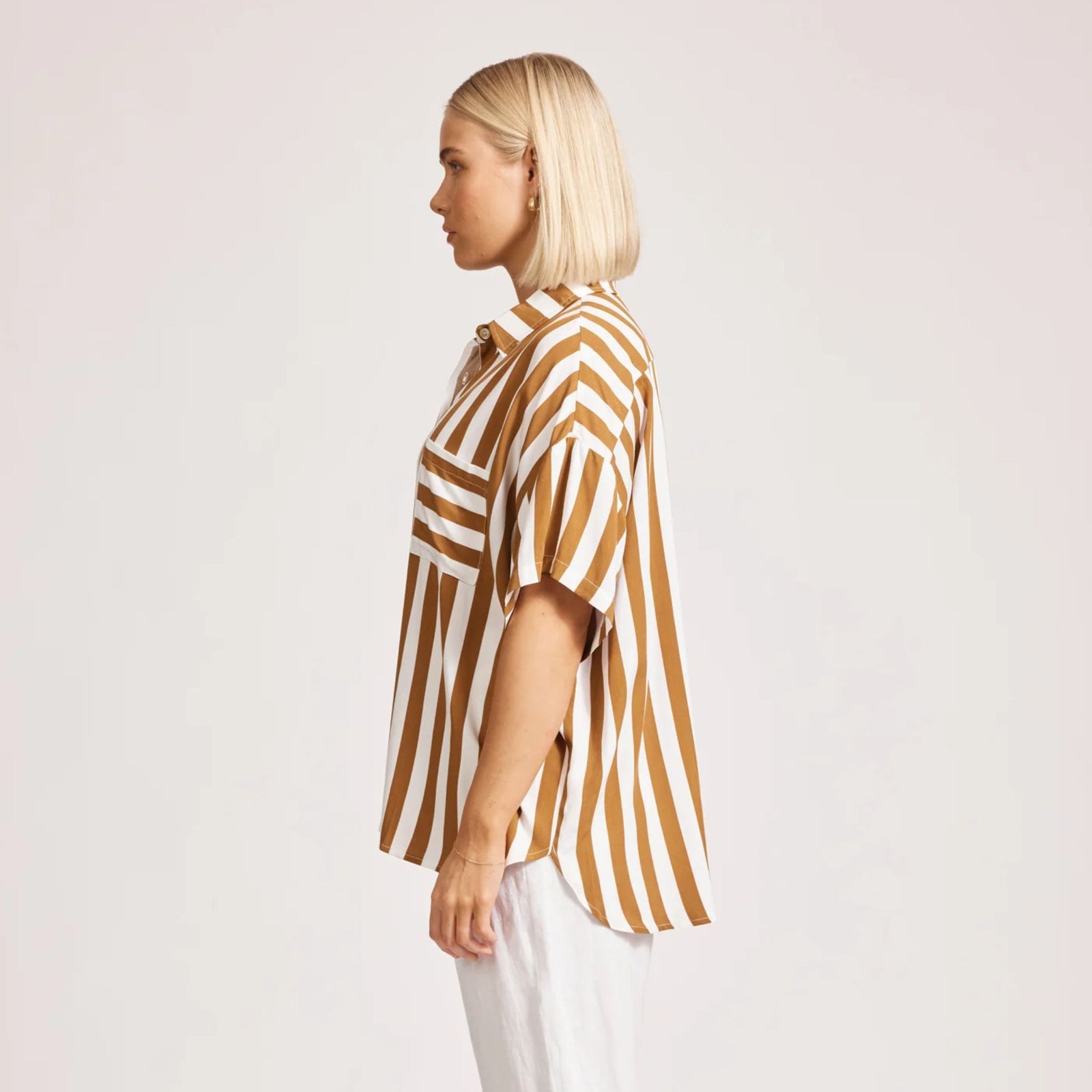 Treville Stripe Shirt Caramel