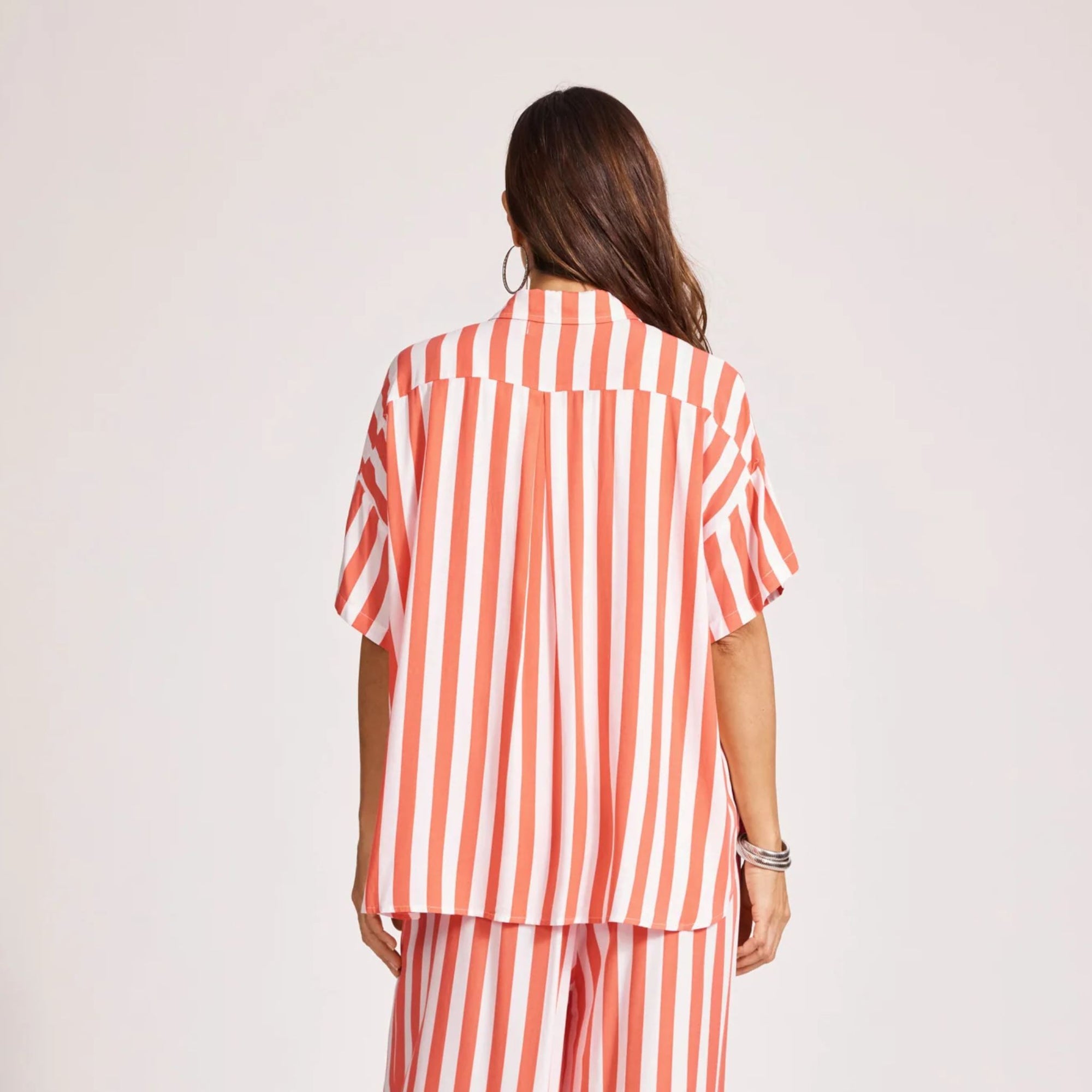 Treville Stripe Shirt Coral