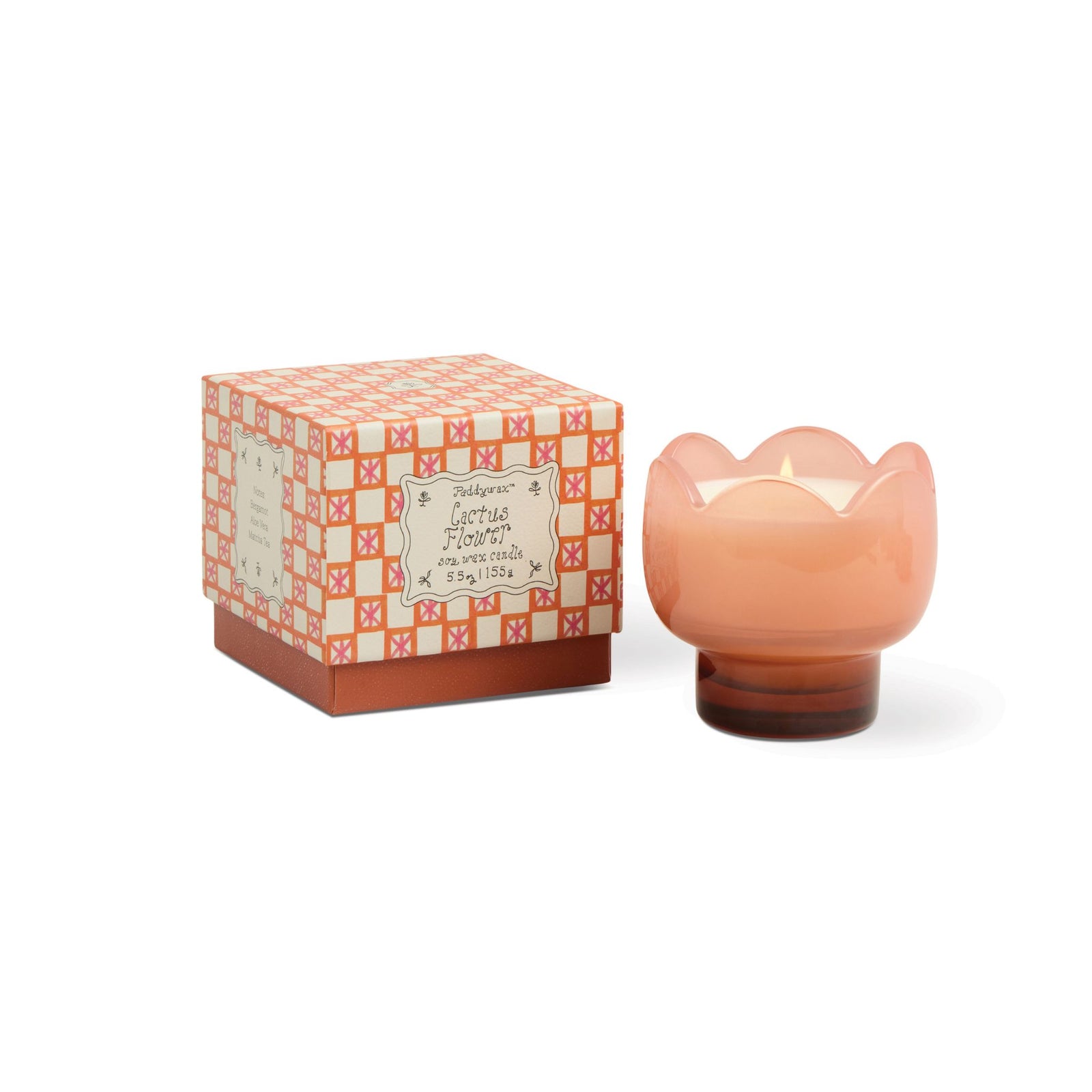 Tulip Glass Candle - Cactus Flower