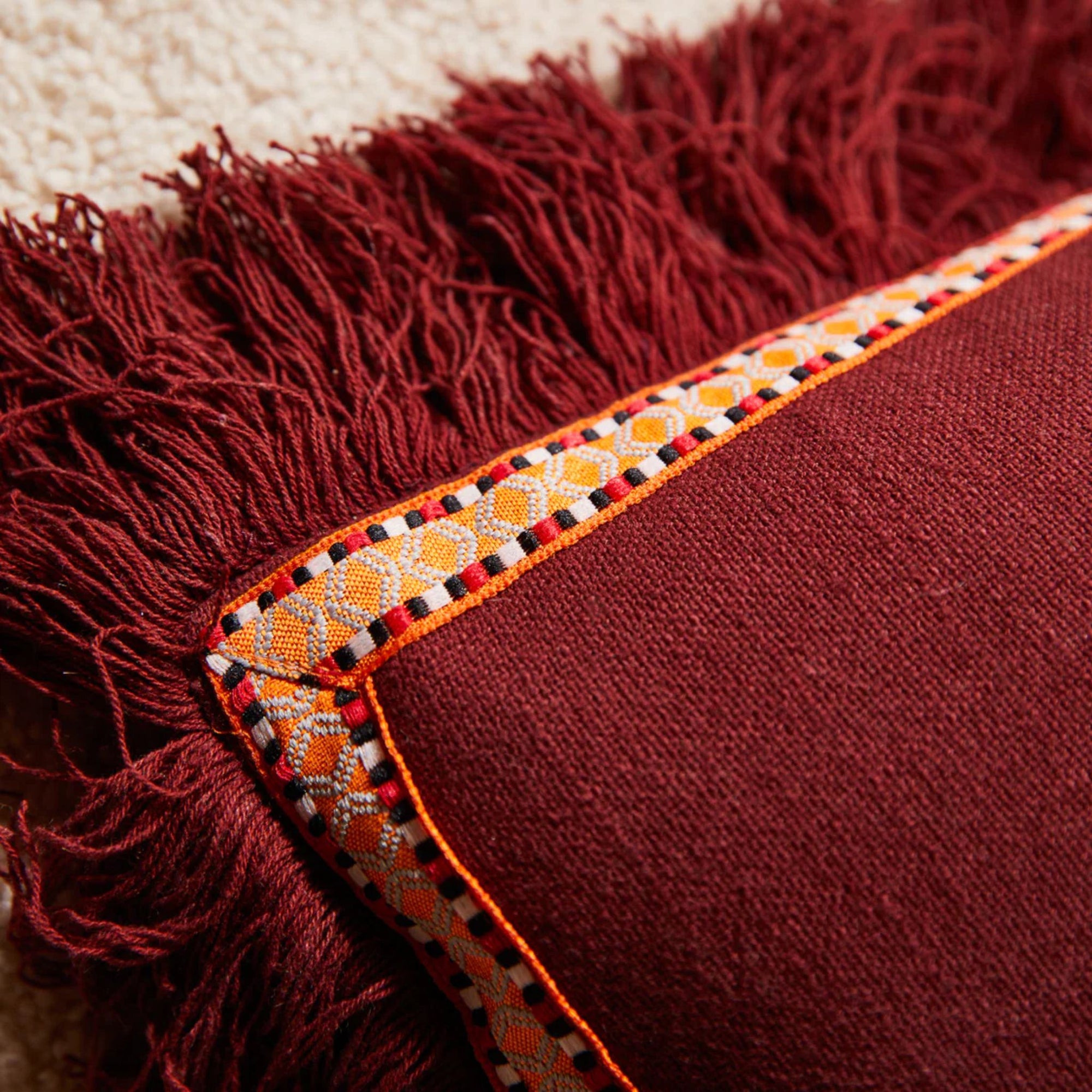 Vivi Applique Cushion Rosewood