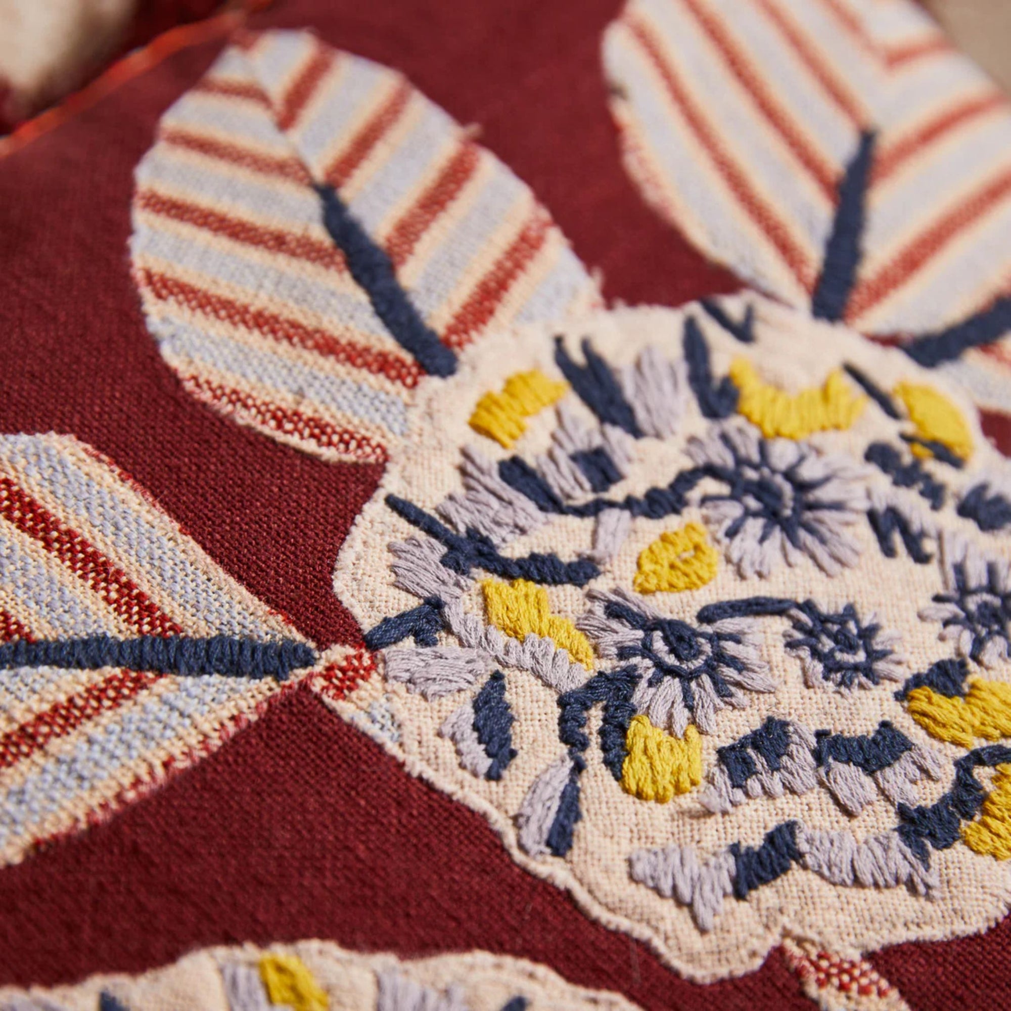 Vivi Applique Cushion Rosewood