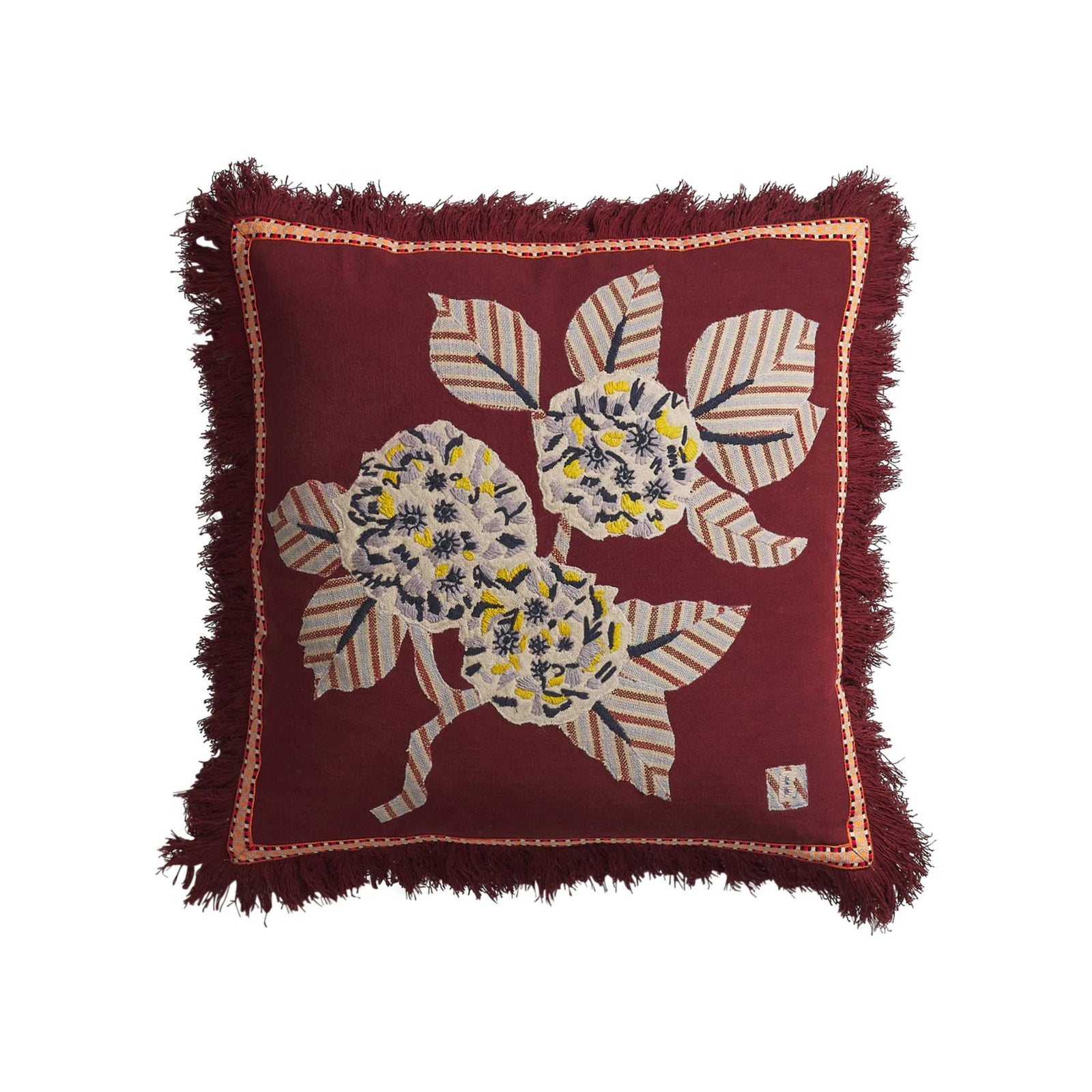 Vivi Applique Cushion Rosewood