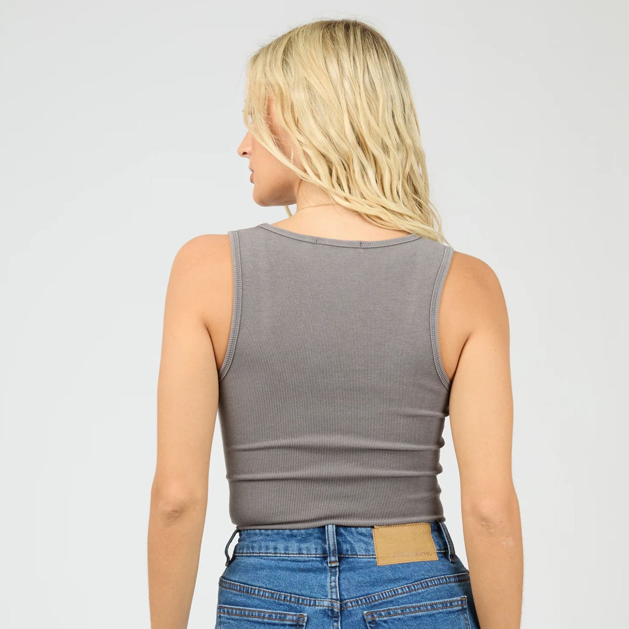 Washed Rib Scoop Neck Tank