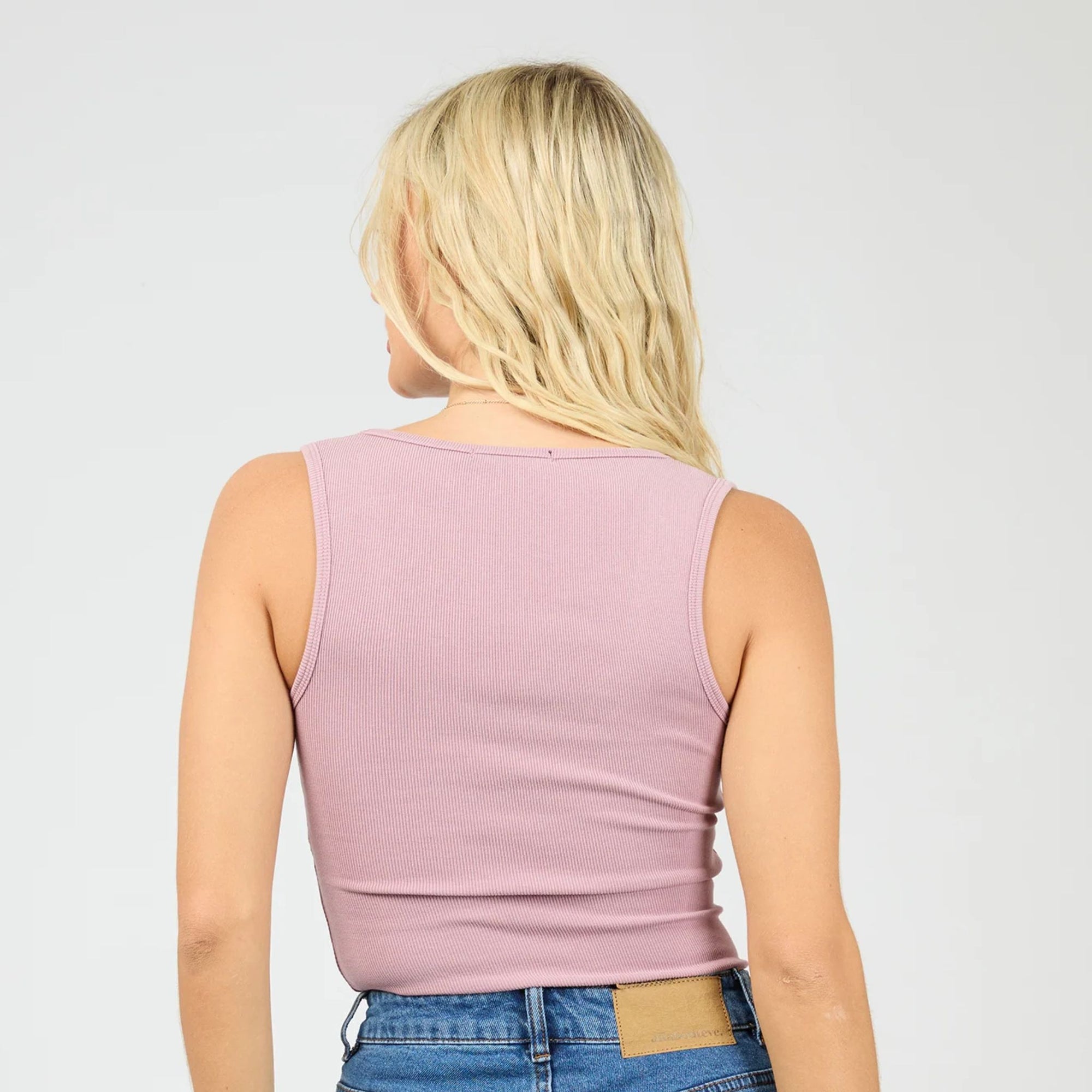 Washed Rib Scoop Neck Tank