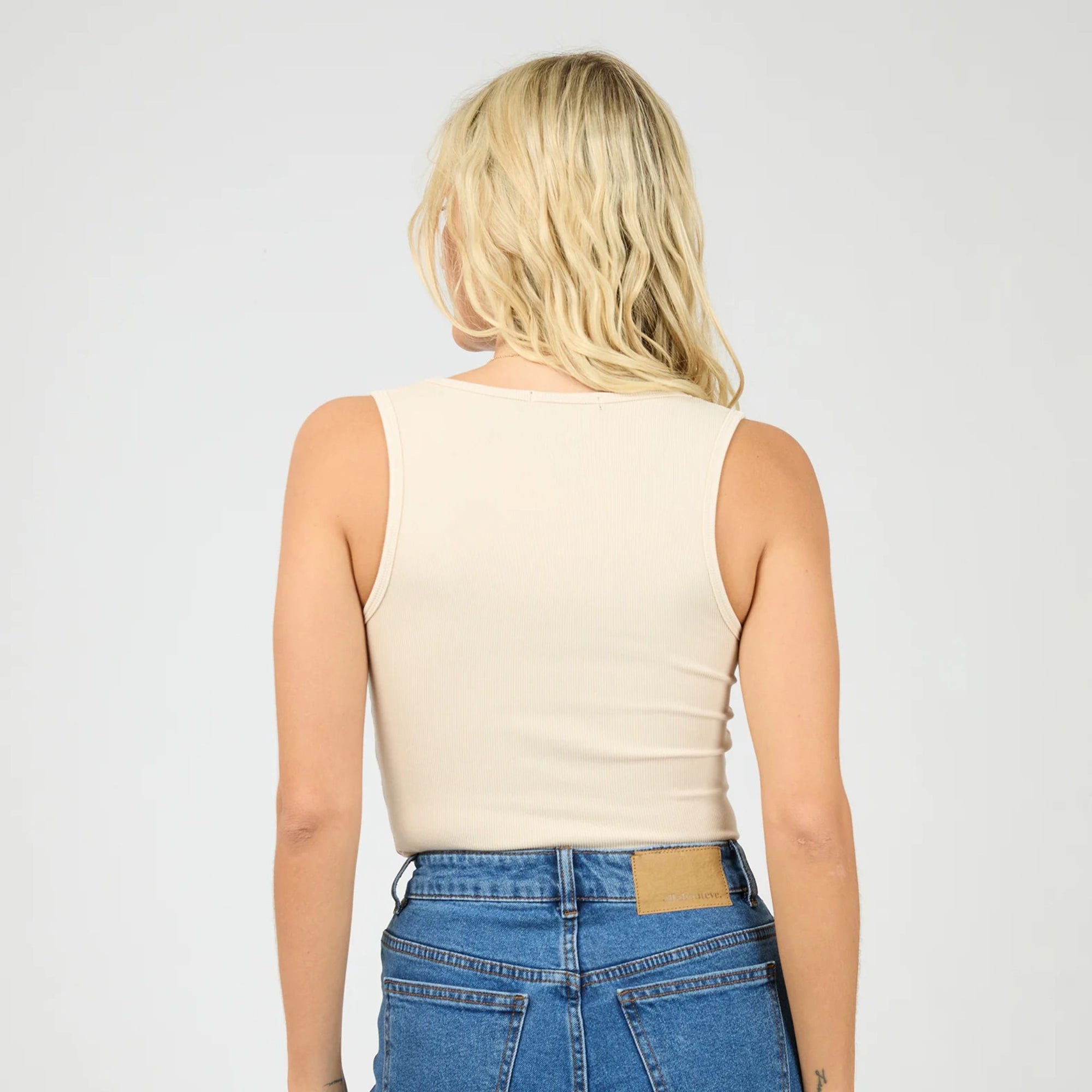 Washed Rib Scoop Neck Tank