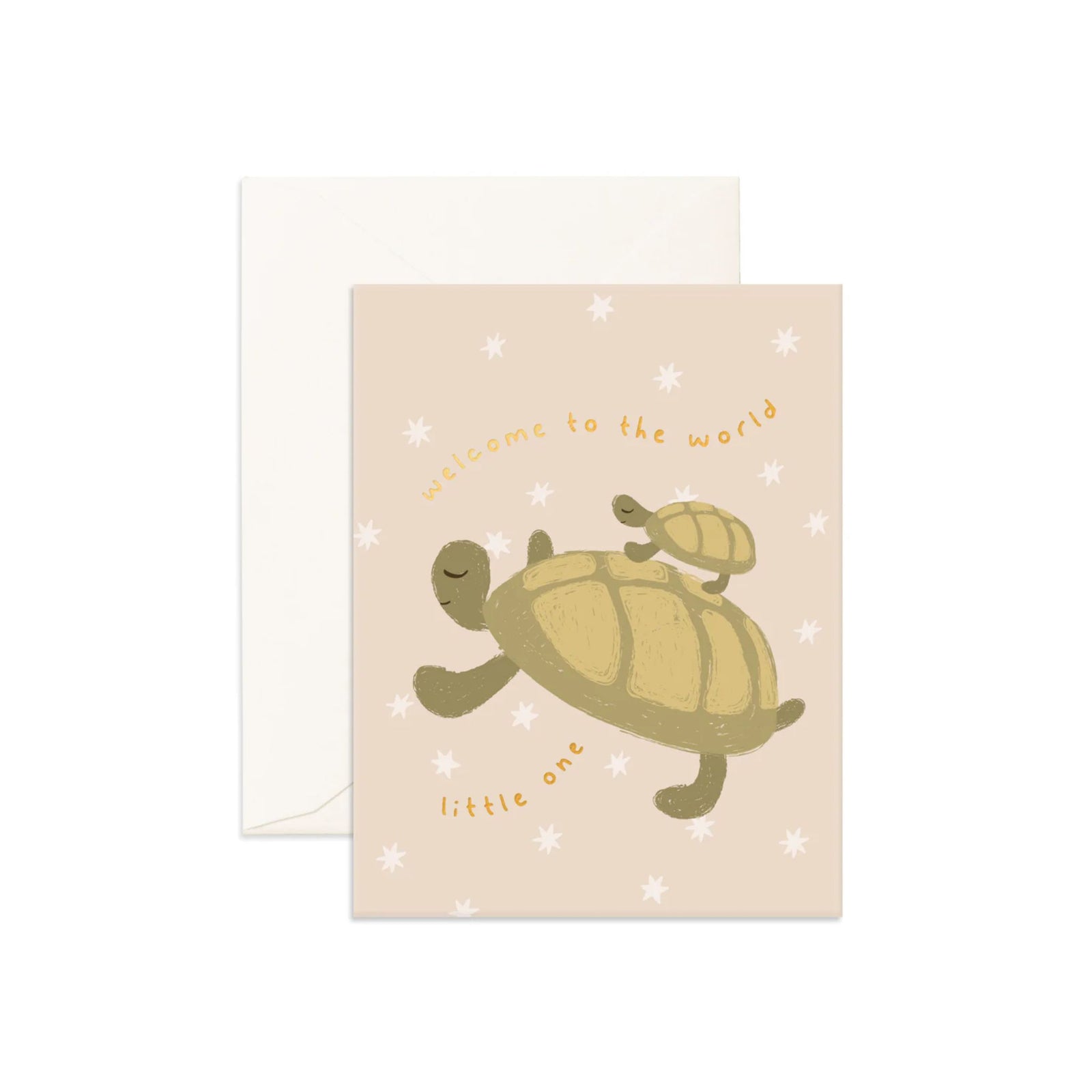 Greeting Card Welcome Little One Turtles