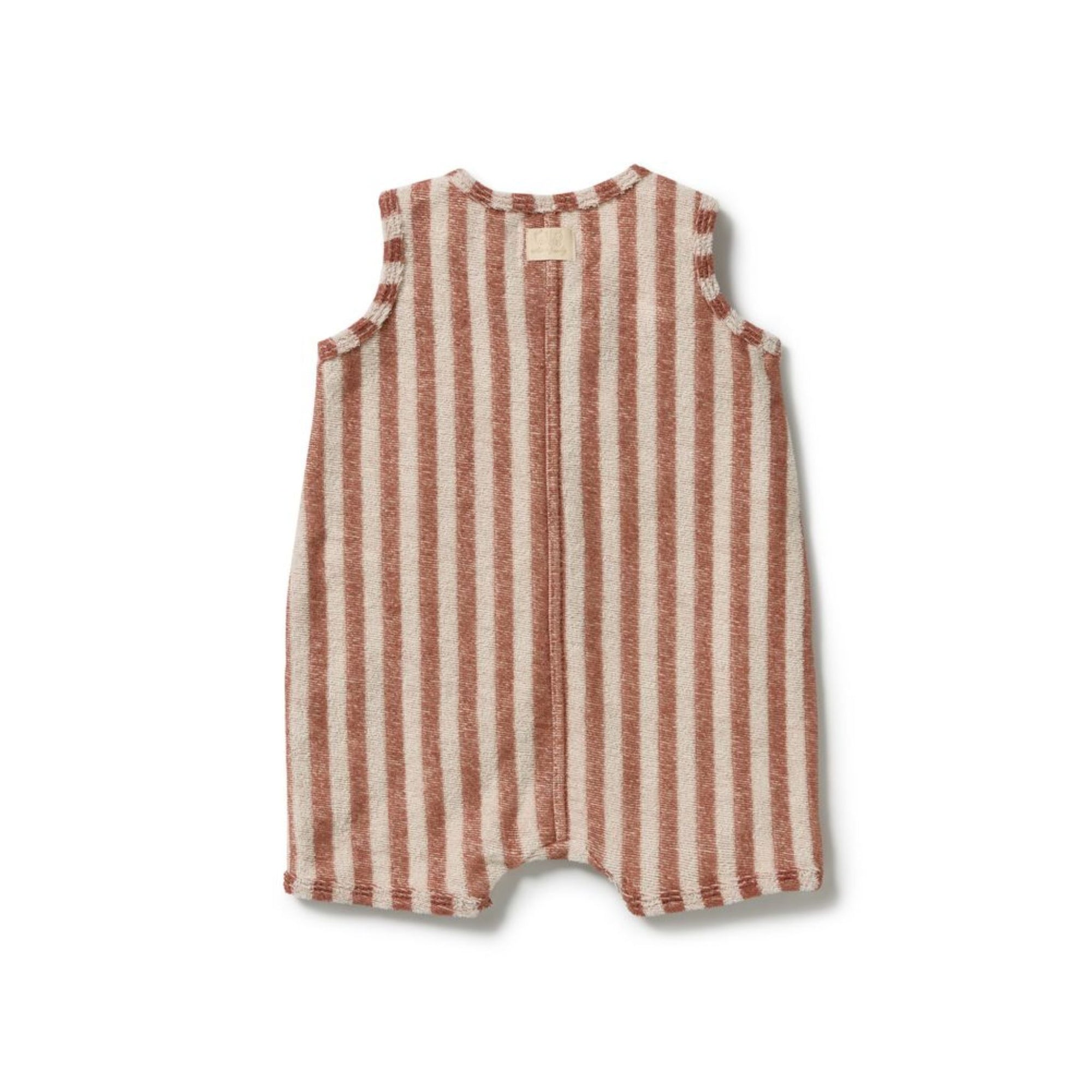 Cherry Cola Stripe Organic Terry Growsuit