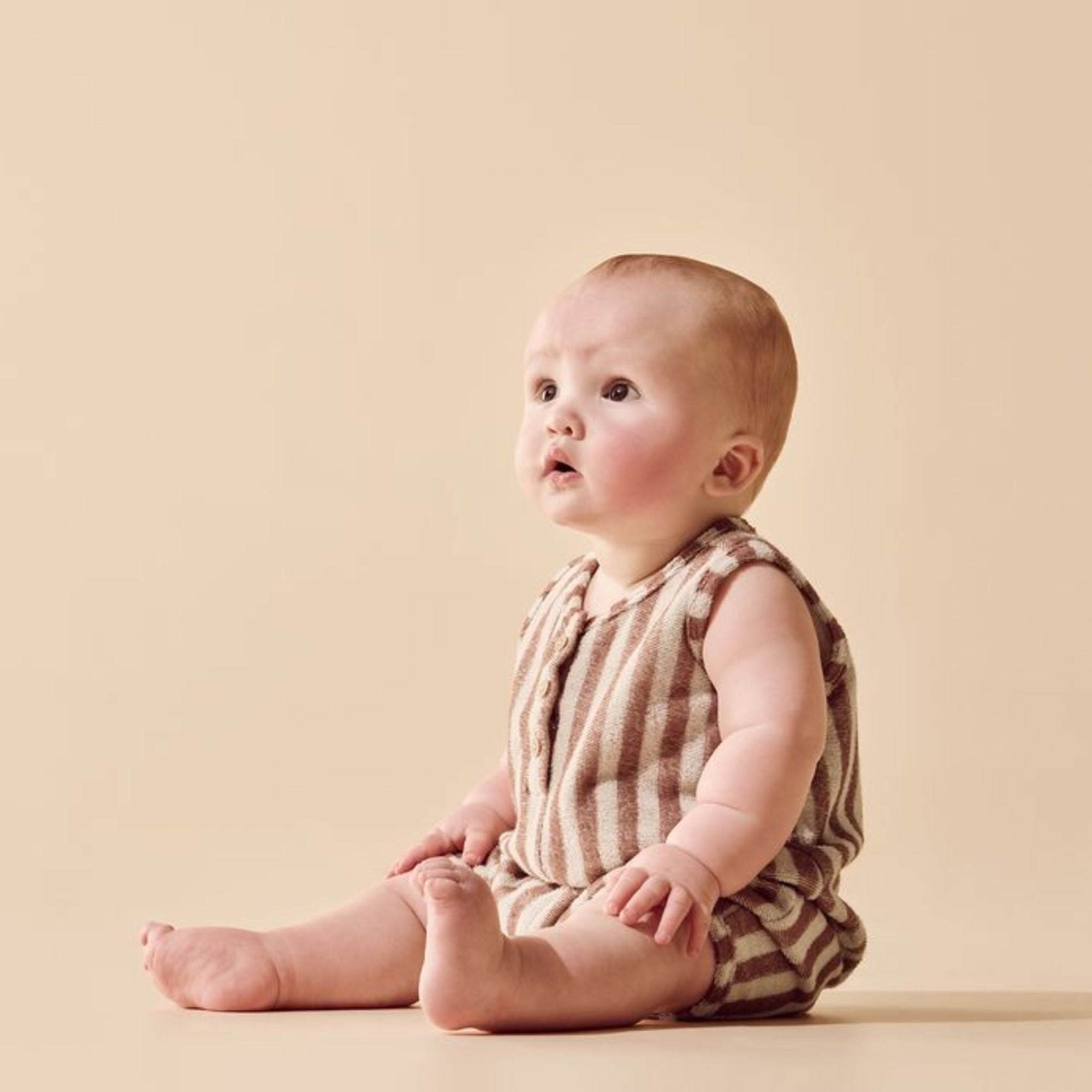 Cherry Cola Stripe Organic Terry Growsuit