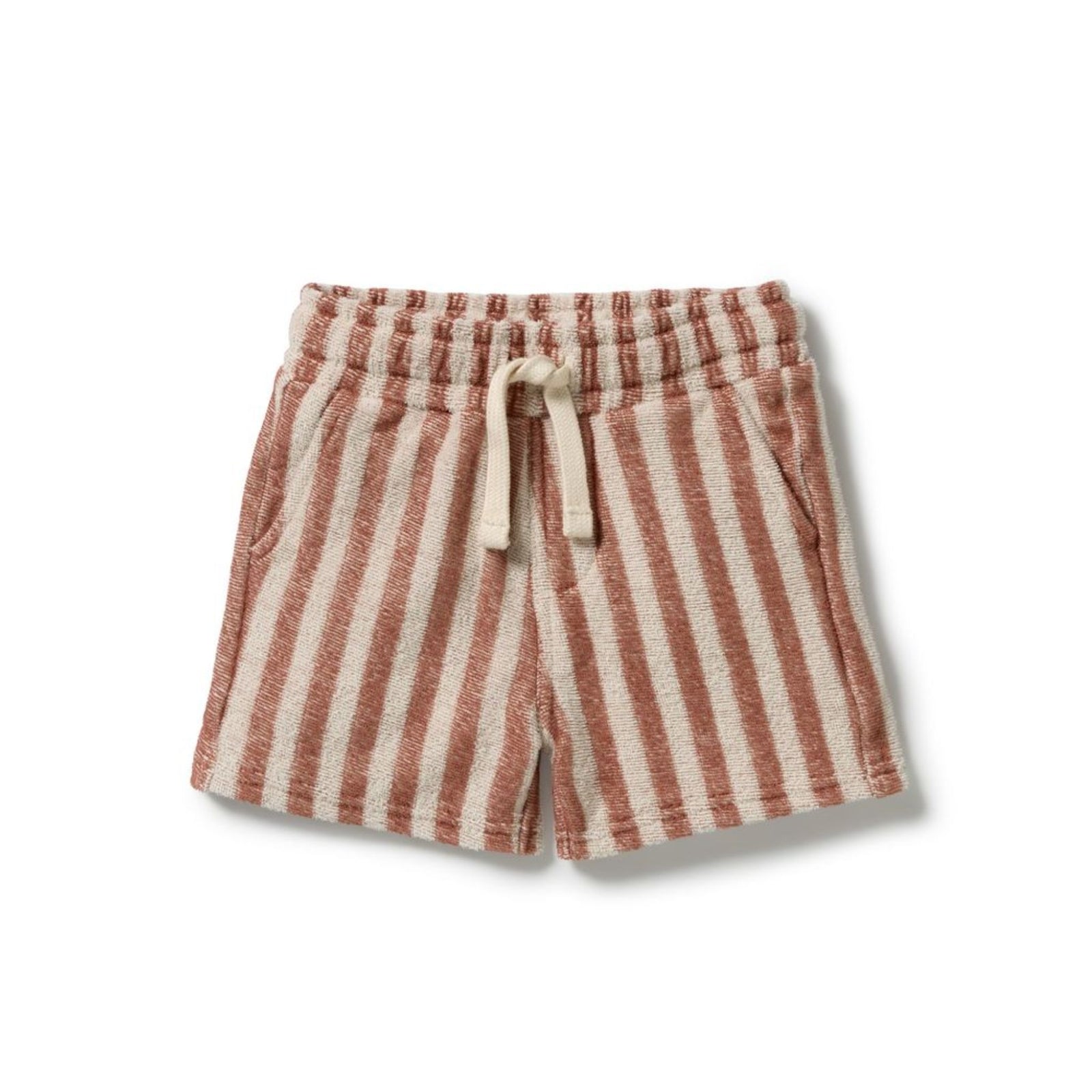 Cherry Cola Stripe Organic Terry Shorts