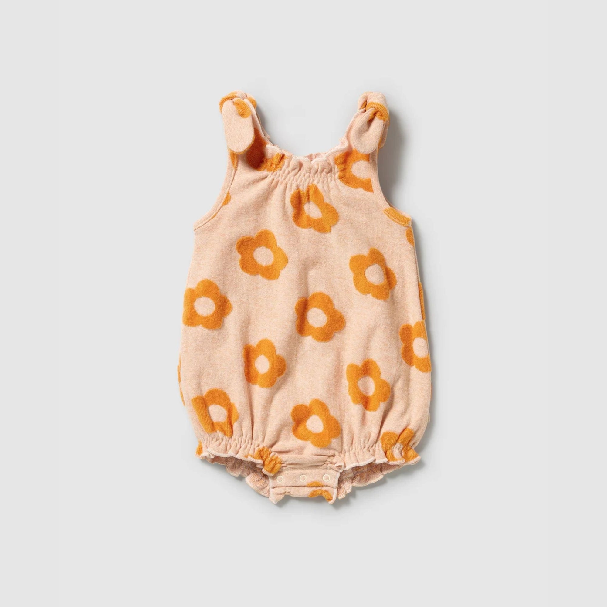 Daisy Glow Organic Terry Tie Playsuit