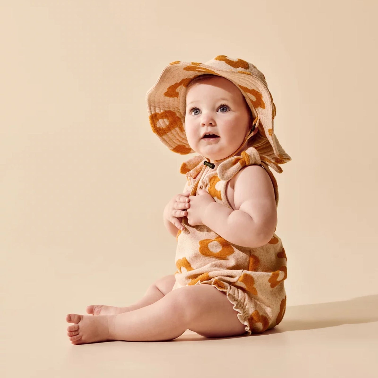 Daisy Glow Organic Terry Tie Playsuit