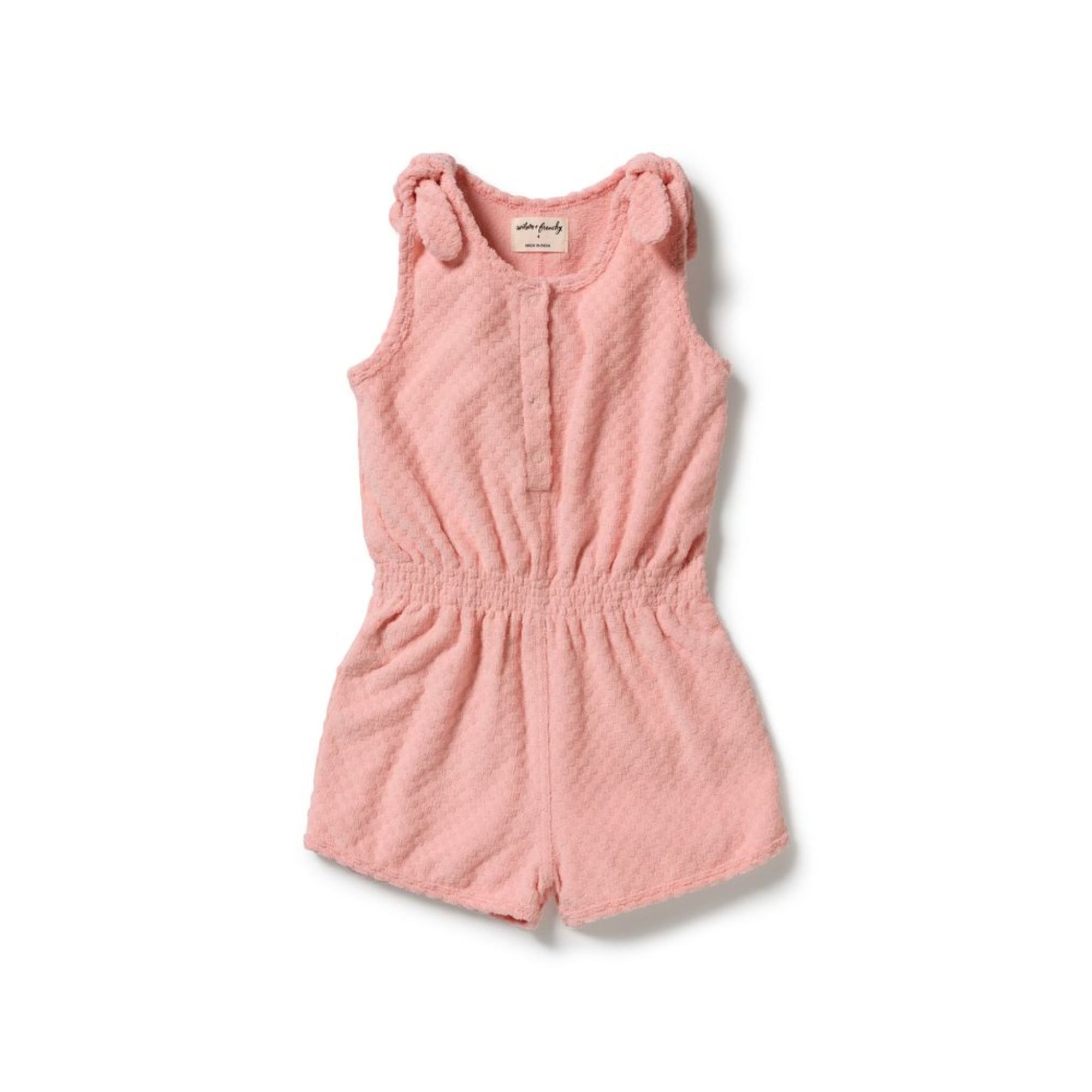 Petal Pink Organic Terry Playsuit